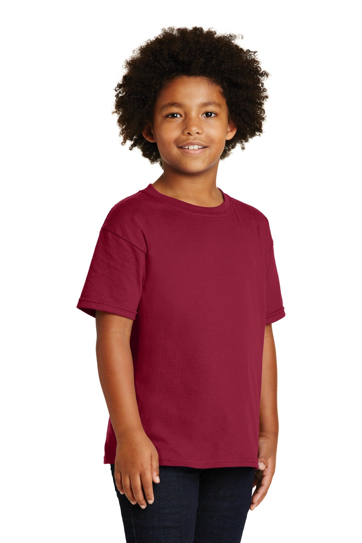 Cardinal Red Gildan - Youth Heavy Cotton 100% Cotton T-Shirt. 5000B