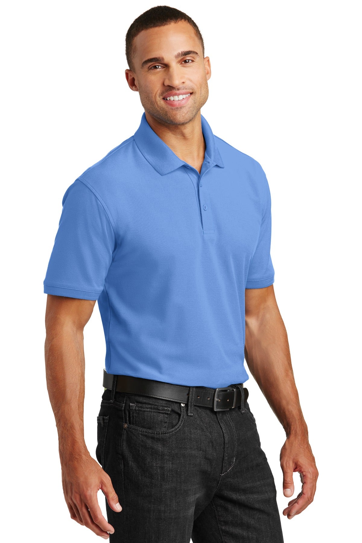 Carolina Blue Port Authority Core Classic Pique Polo. K100