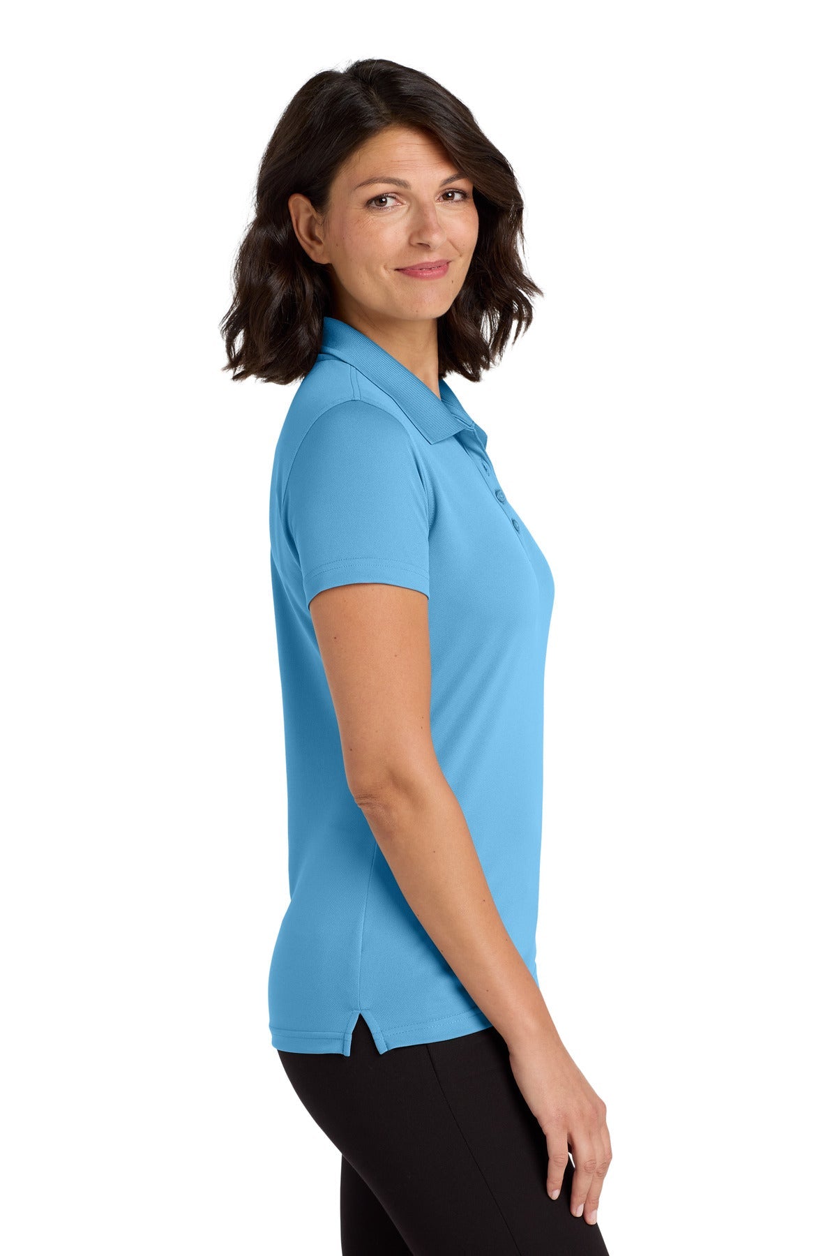 Carolina Blue Port Authority Women's Dry Zone UV Micro-Mesh Polo. LK110