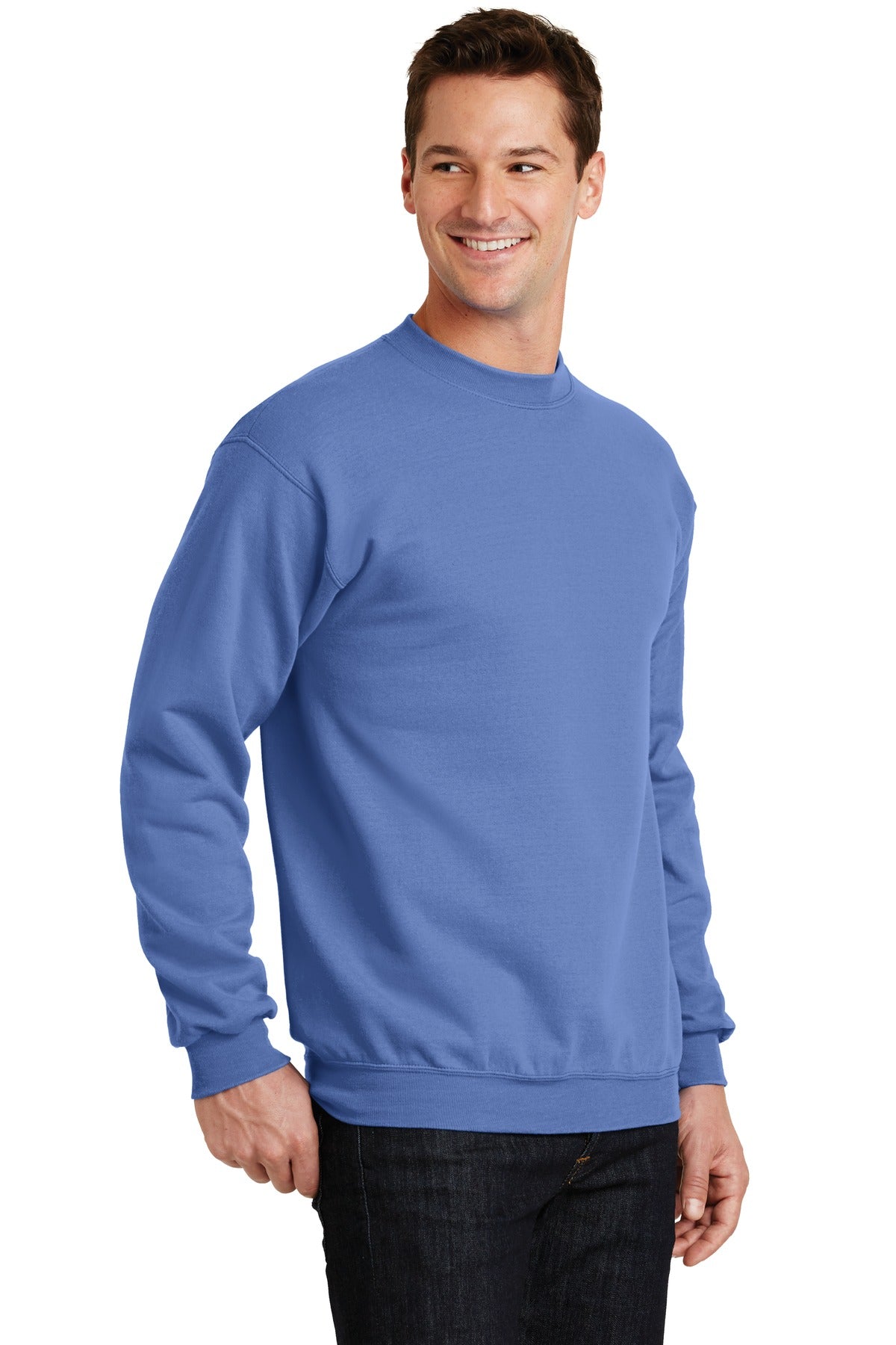 Carolina Blue Port & Co Core Fleece Crewneck Sweatshirt. PC78