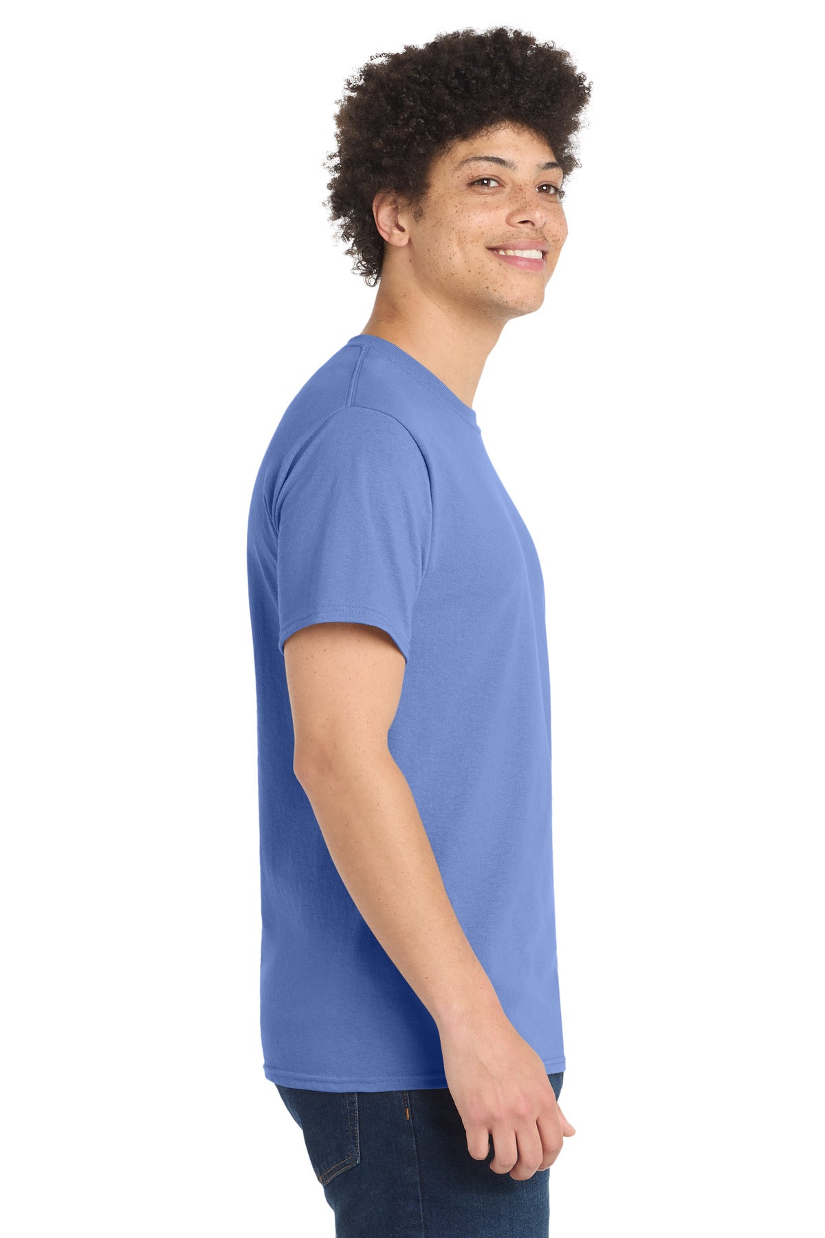 Carolina Blue Port & Co Tall Core Blend Tee. PC55T