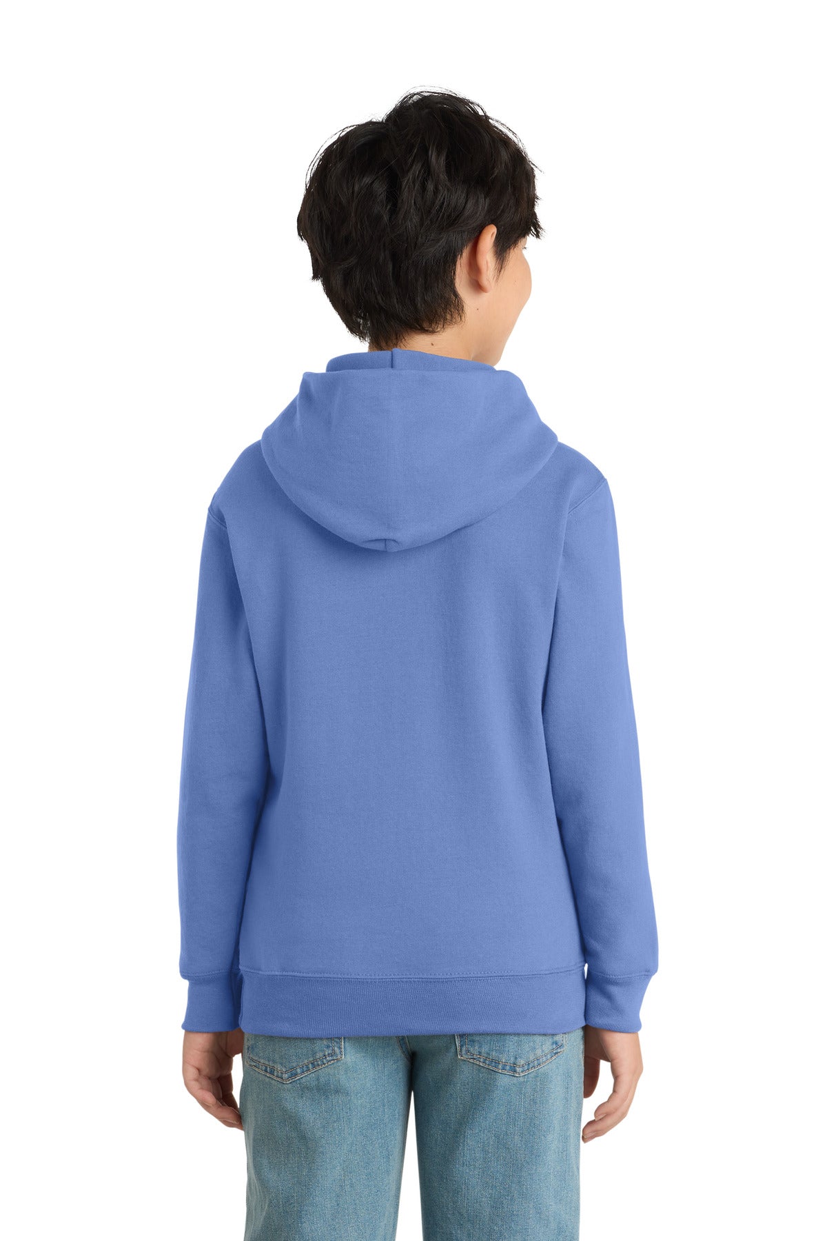 Carolina Blue Port & Co Youth Core Fleece Pullover Hooded Sweatshirt. PC90YH