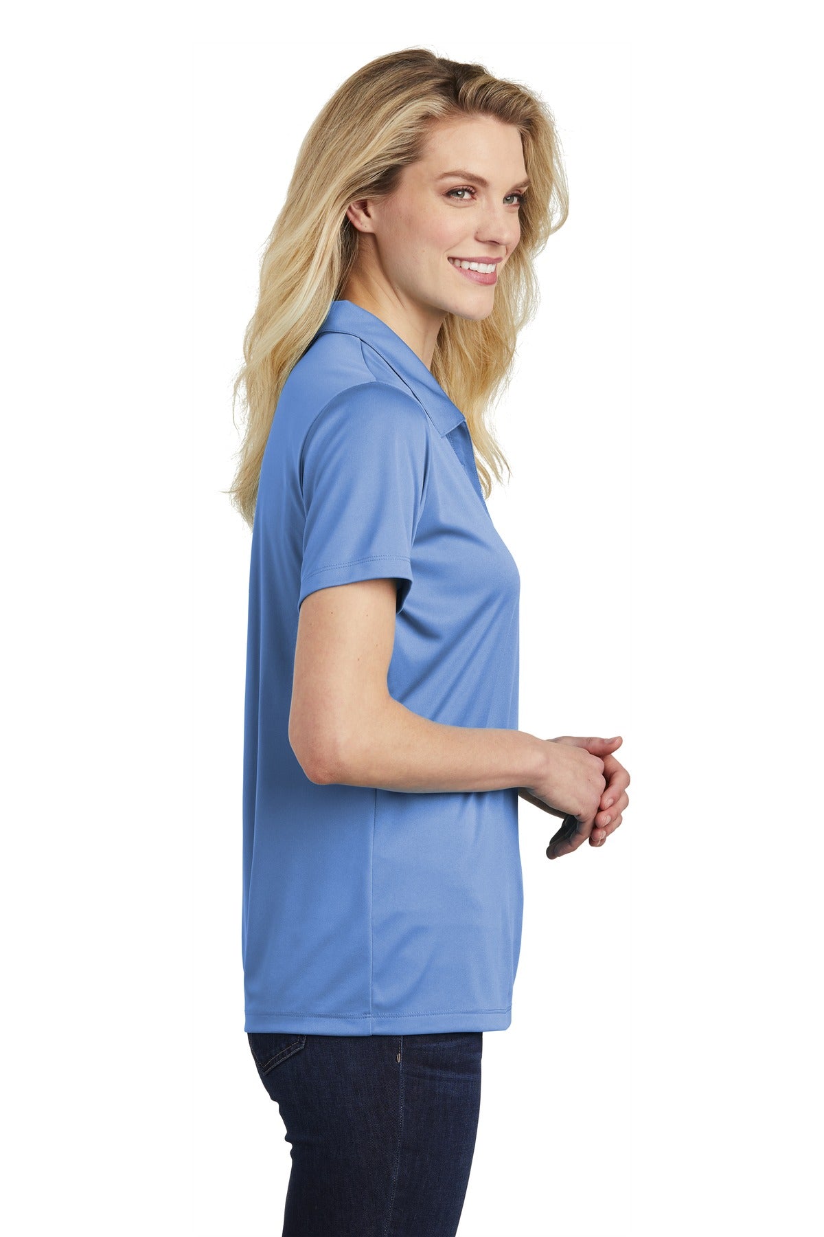 Carolina Blue Sport-Tek Women's PosiCharge Competitor Polo. LST550