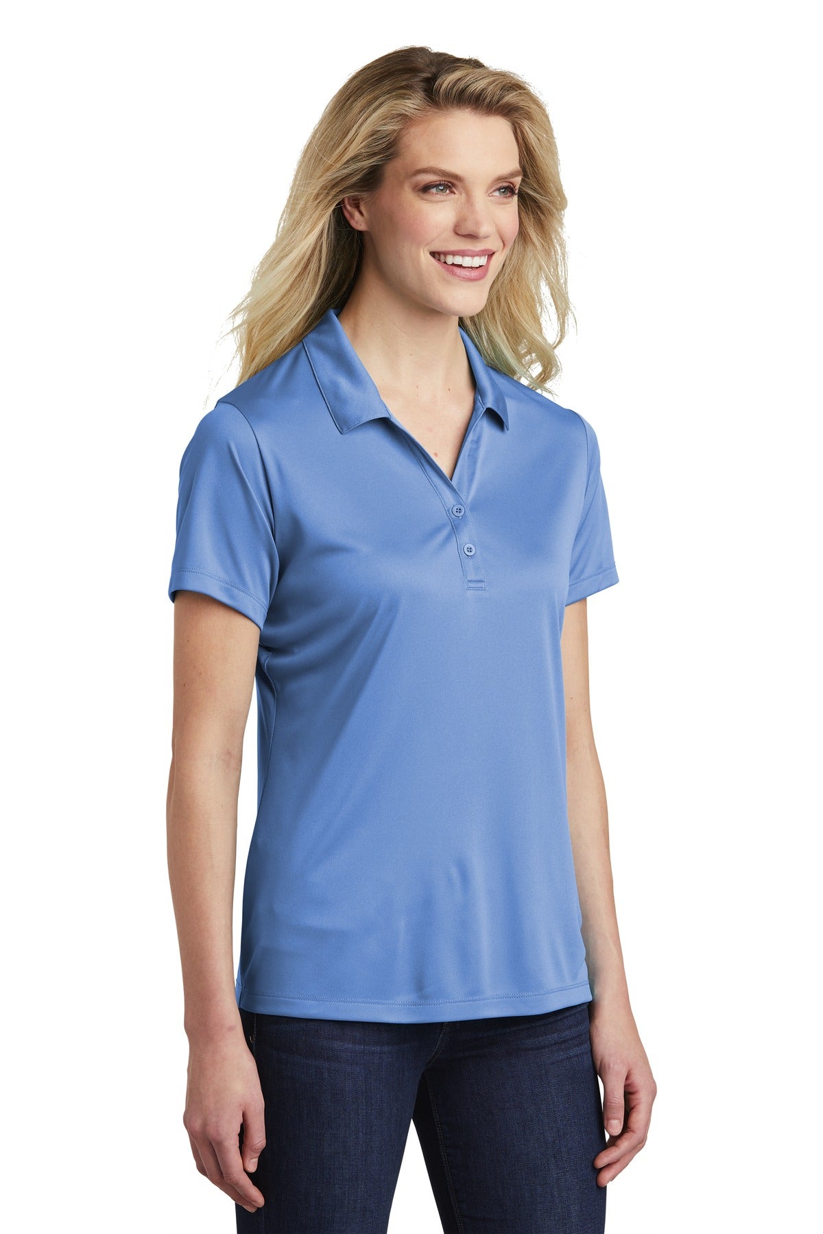 Carolina Blue Sport-Tek Women's PosiCharge Competitor Polo. LST550