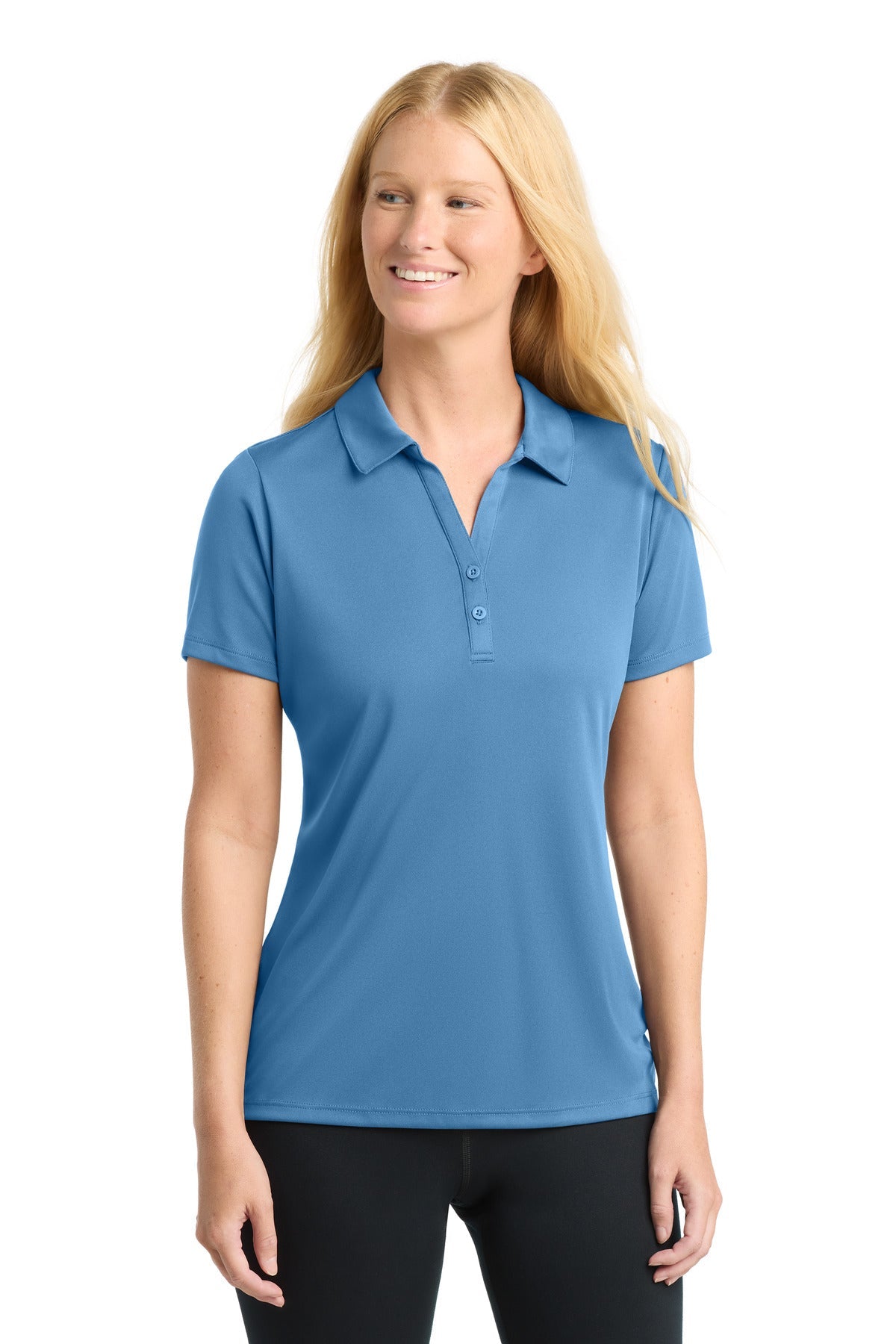 Carolina Blue Sport-Tek Women's PosiCharge Competitor Polo. LST550