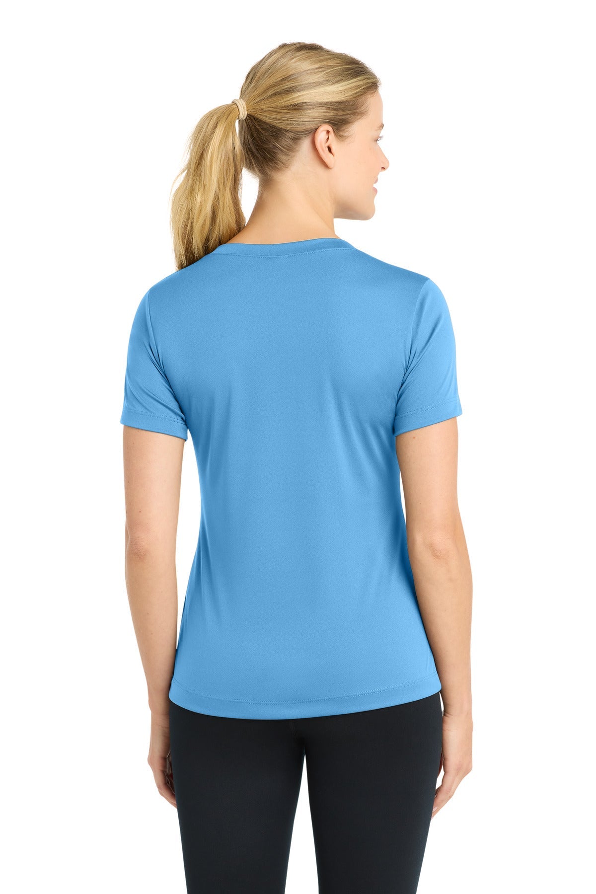 Carolina Blue Sport-Tek Women's PosiCharge Competitor V-Neck Tee. LST353