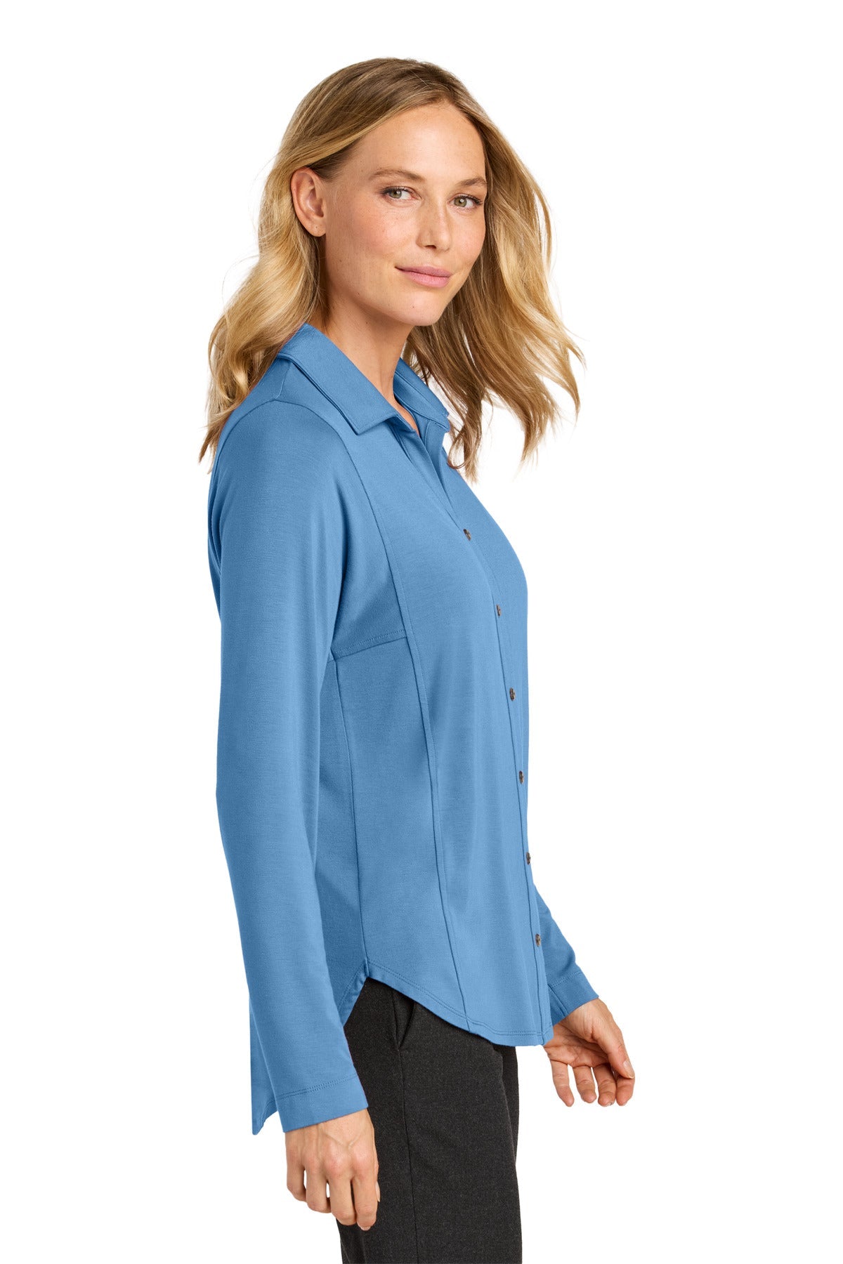 CarolinaBl Port Authority Women's Luxe Knit Button Tunic LK5602