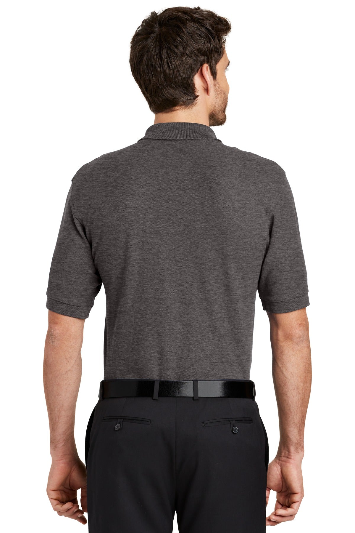 Char Hthr Grey Port Authority Extended Size Silk Touch Polo K500ES