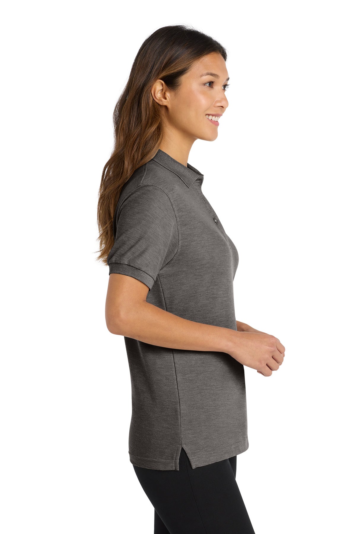 Char Hthr Grey Port Authority Women's Silk Touch Polo. L500