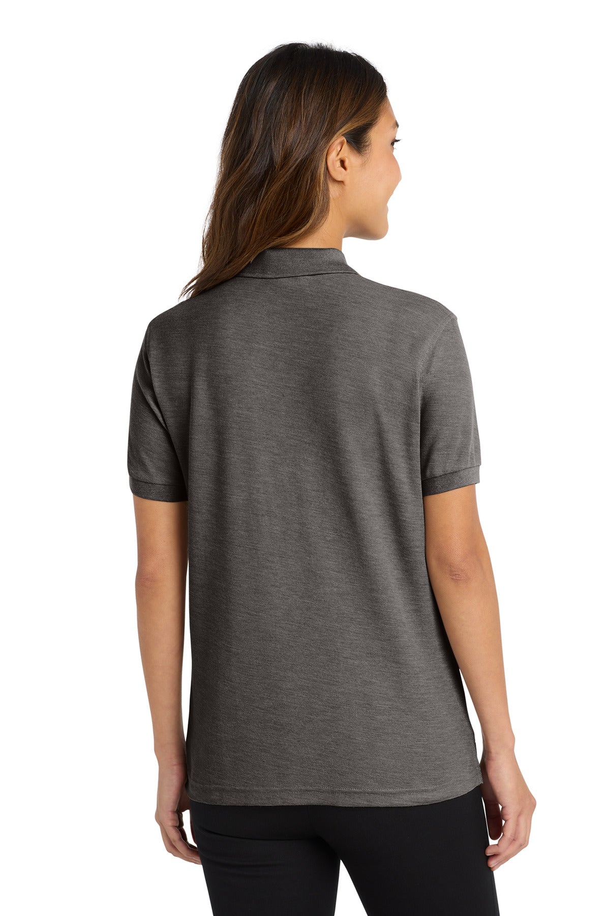 Char Hthr Grey Port Authority Women's Silk Touch Polo. L500