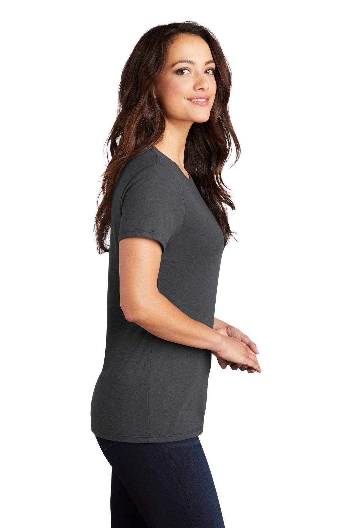 Charcoal District Women's Perfect Tri Tee. DM130L