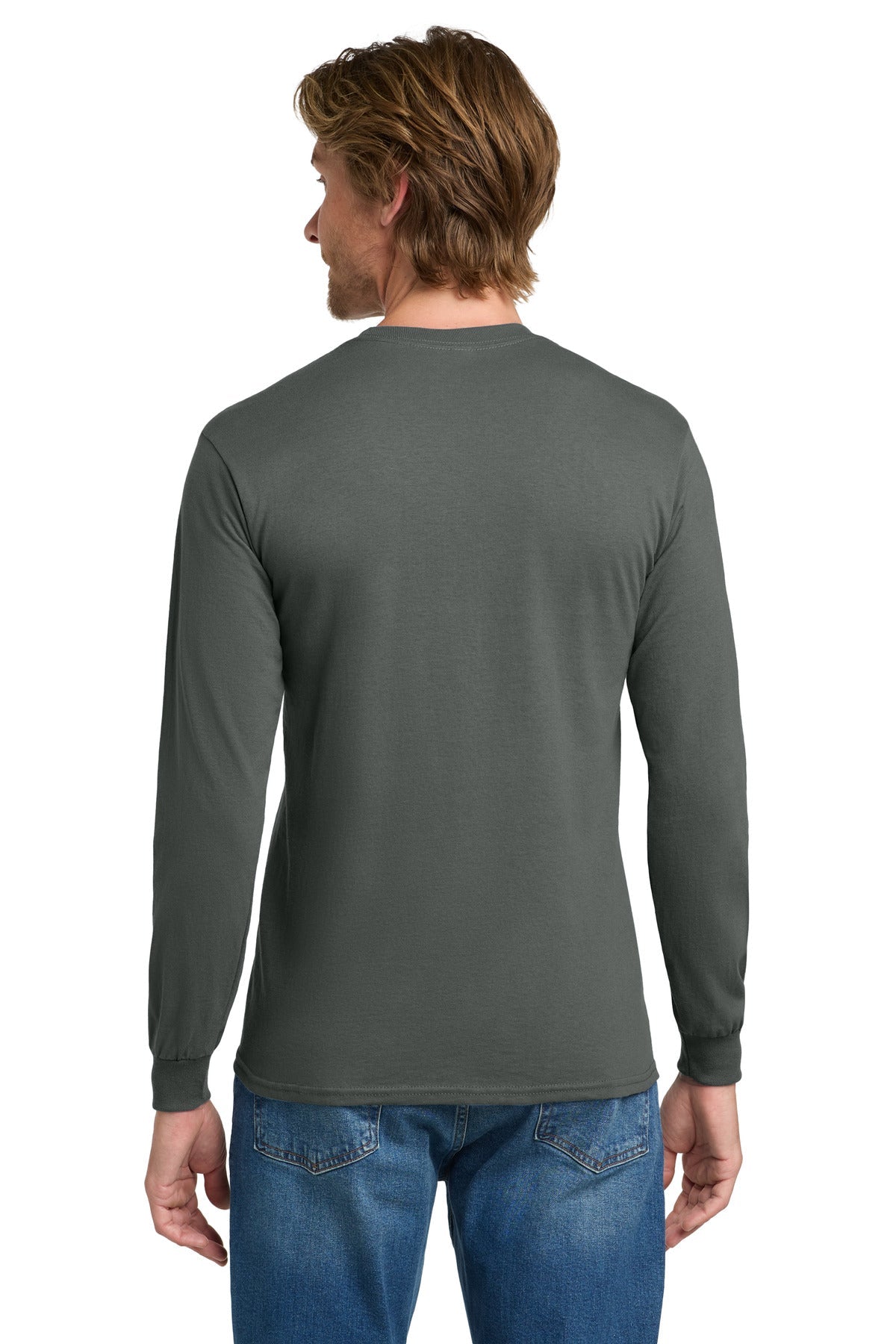 Charcoal Gildan - Heavy Cotton 100% Cotton Long Sleeve T-Shirt. 5400