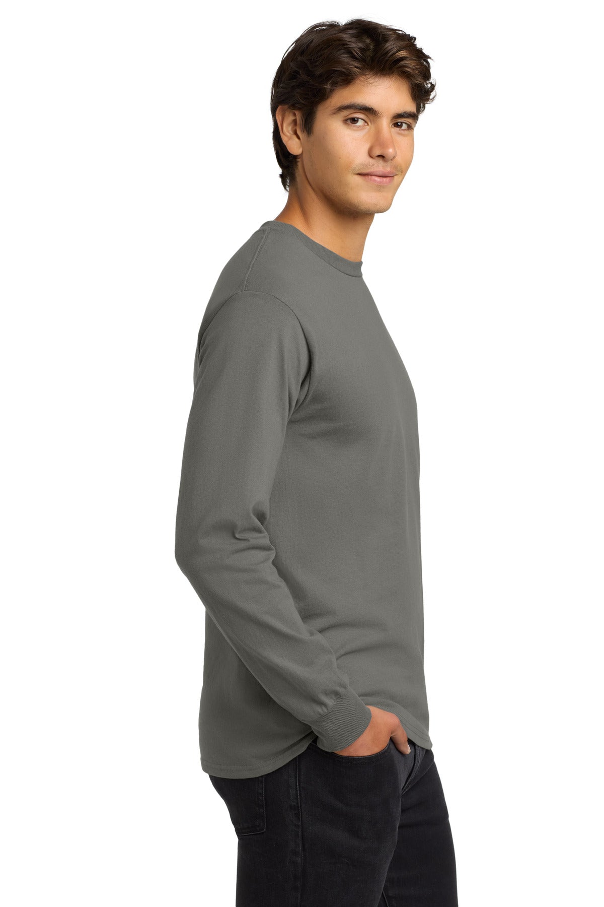 Charcoal Gildan - Ultra Cotton 100% US Cotton Long Sleeve T-Shirt. G2400