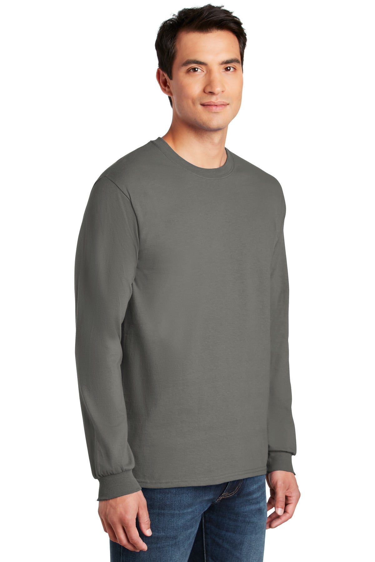 Charcoal Gildan - Ultra Cotton 100% US Cotton Long Sleeve T-Shirt. G2400