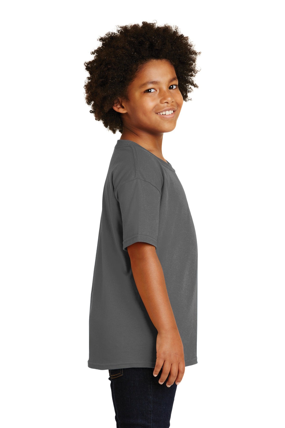 Charcoal Gildan - Youth Heavy Cotton 100% Cotton T-Shirt. 5000B
