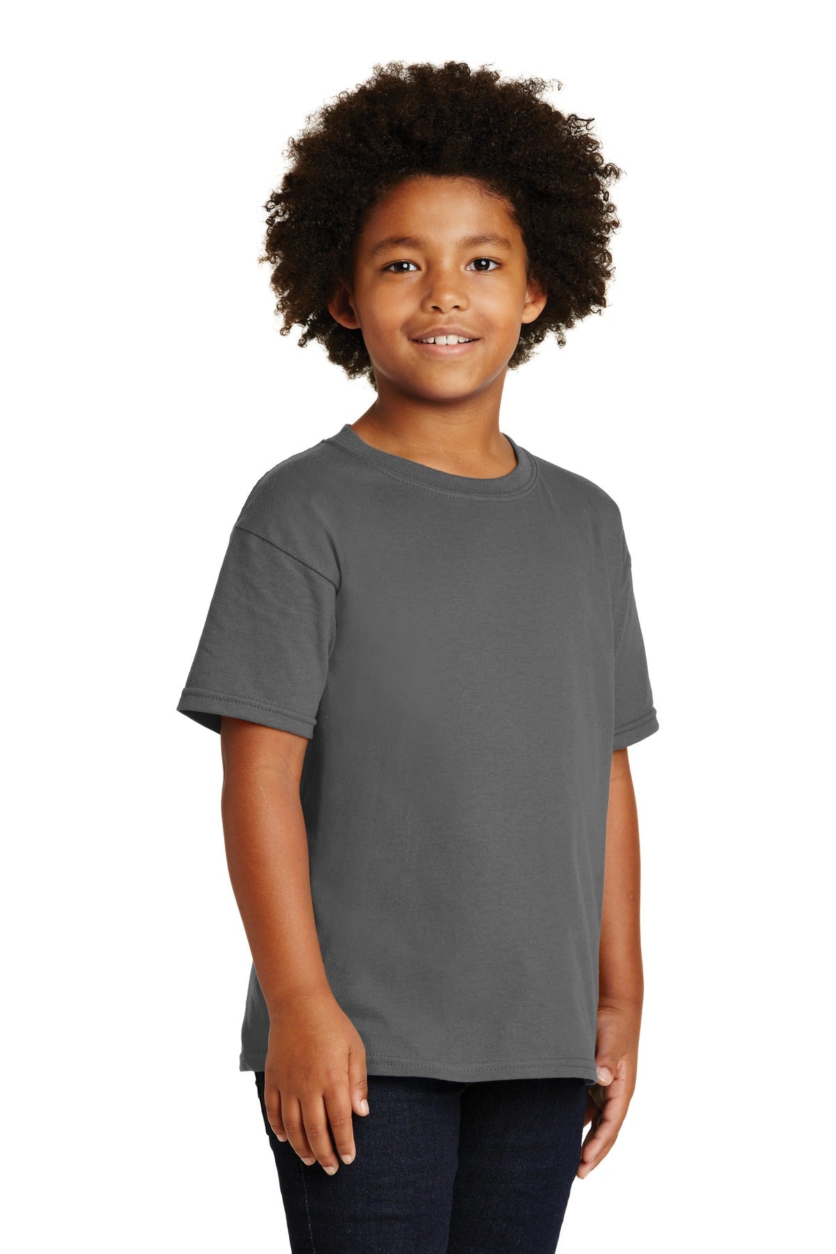 Charcoal Gildan - Youth Heavy Cotton 100% Cotton T-Shirt. 5000B