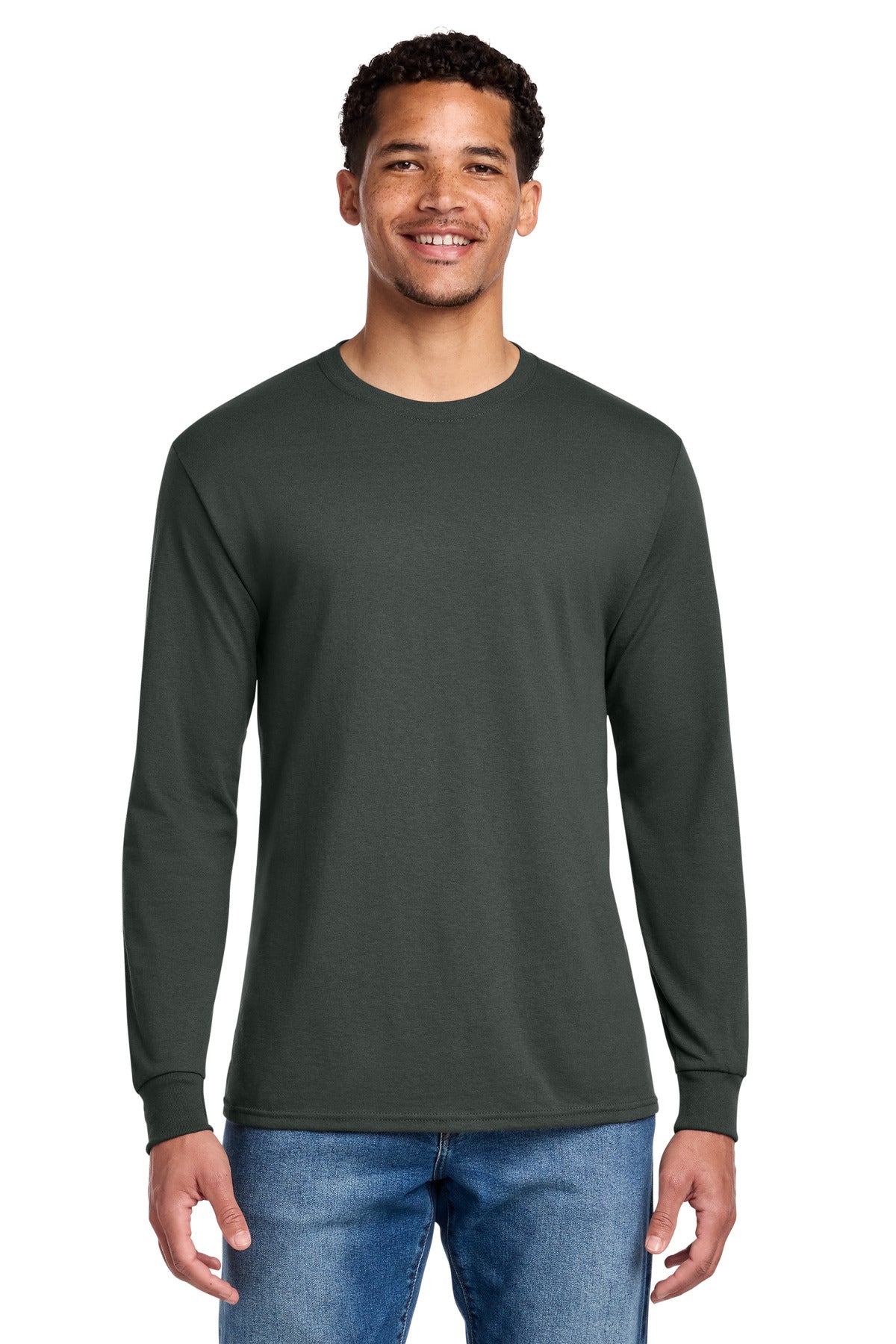 Charcoal Grey Jerzees - Dri-Power 50/50 Cotton/Poly Long Sleeve T-Shirt. 29LS