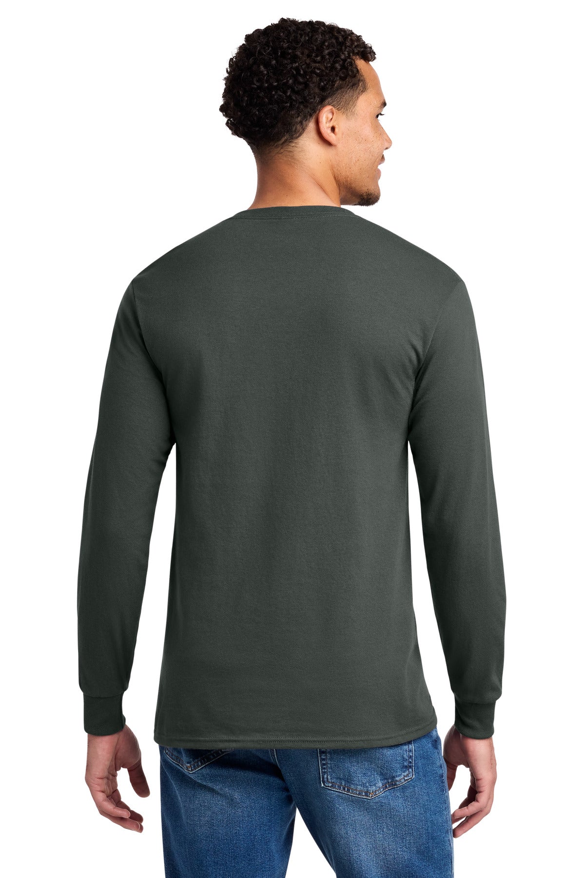 Charcoal Grey Jerzees - Dri-Power 50/50 Cotton/Poly Long Sleeve T-Shirt. 29LS