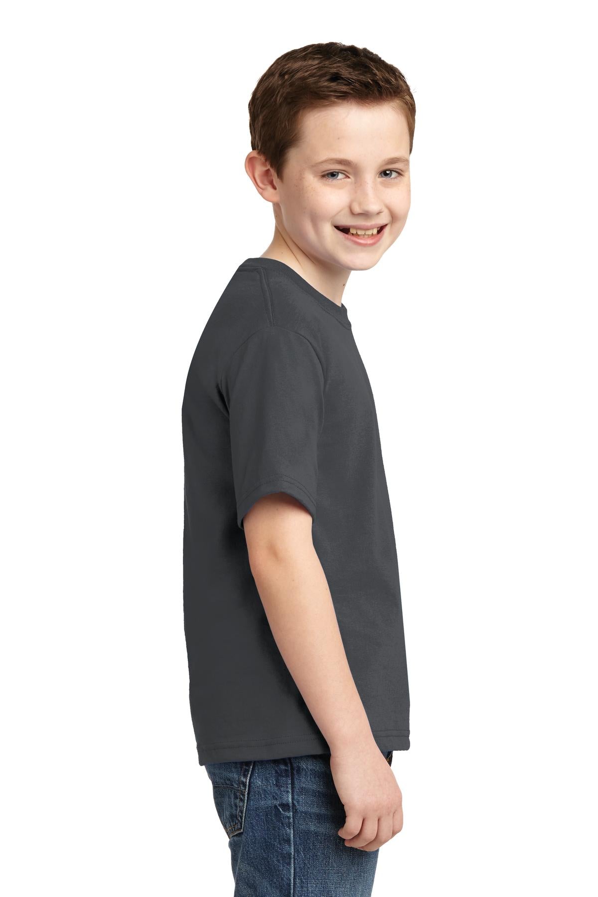 Charcoal Grey Jerzees - Youth Dri-Power 50/50 Cotton/Poly T-Shirt. 29B