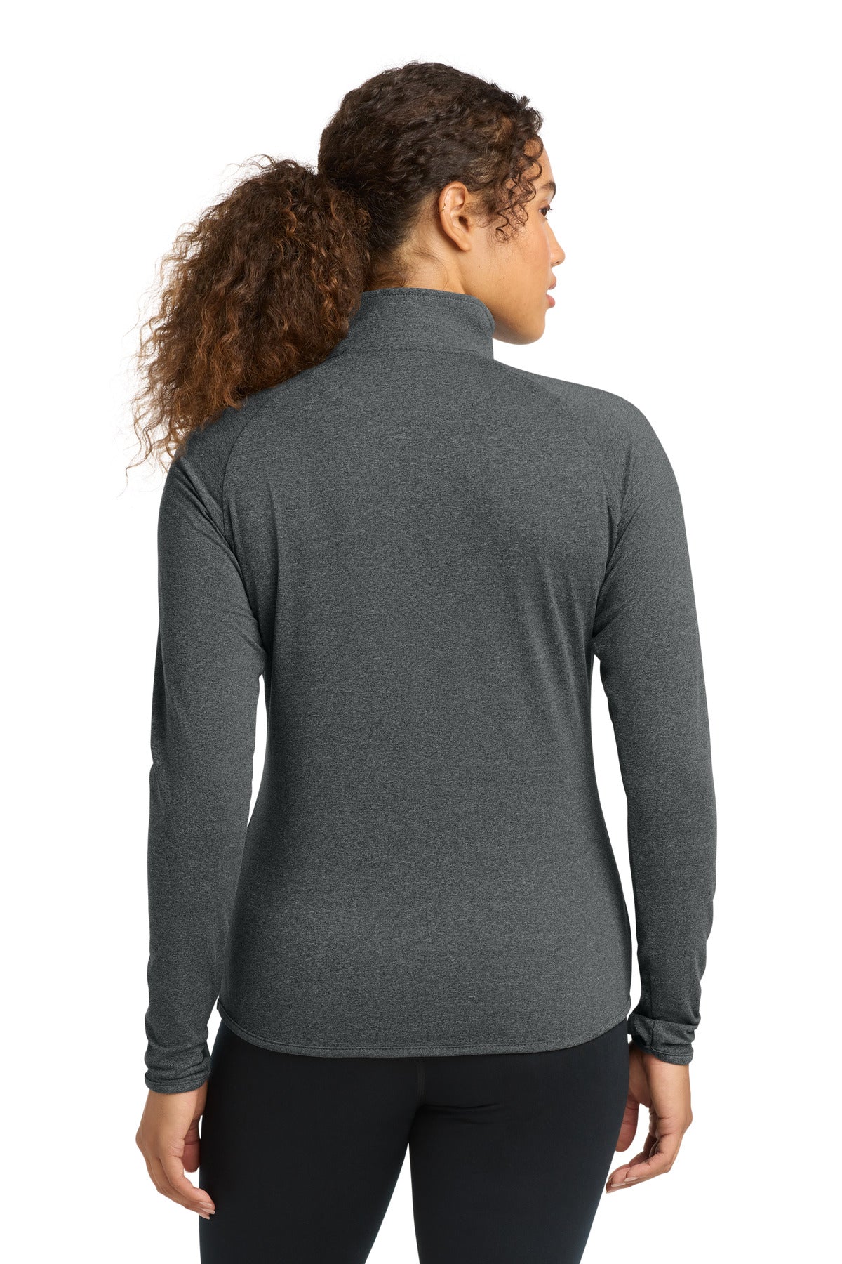 Charcoal Gy He Sport-Tek Women's Sport-Wick Stretch 1/4-Zip Pullover. LST850