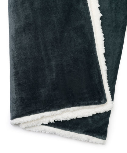 Charcoal Mink Sherpa Blanket plain