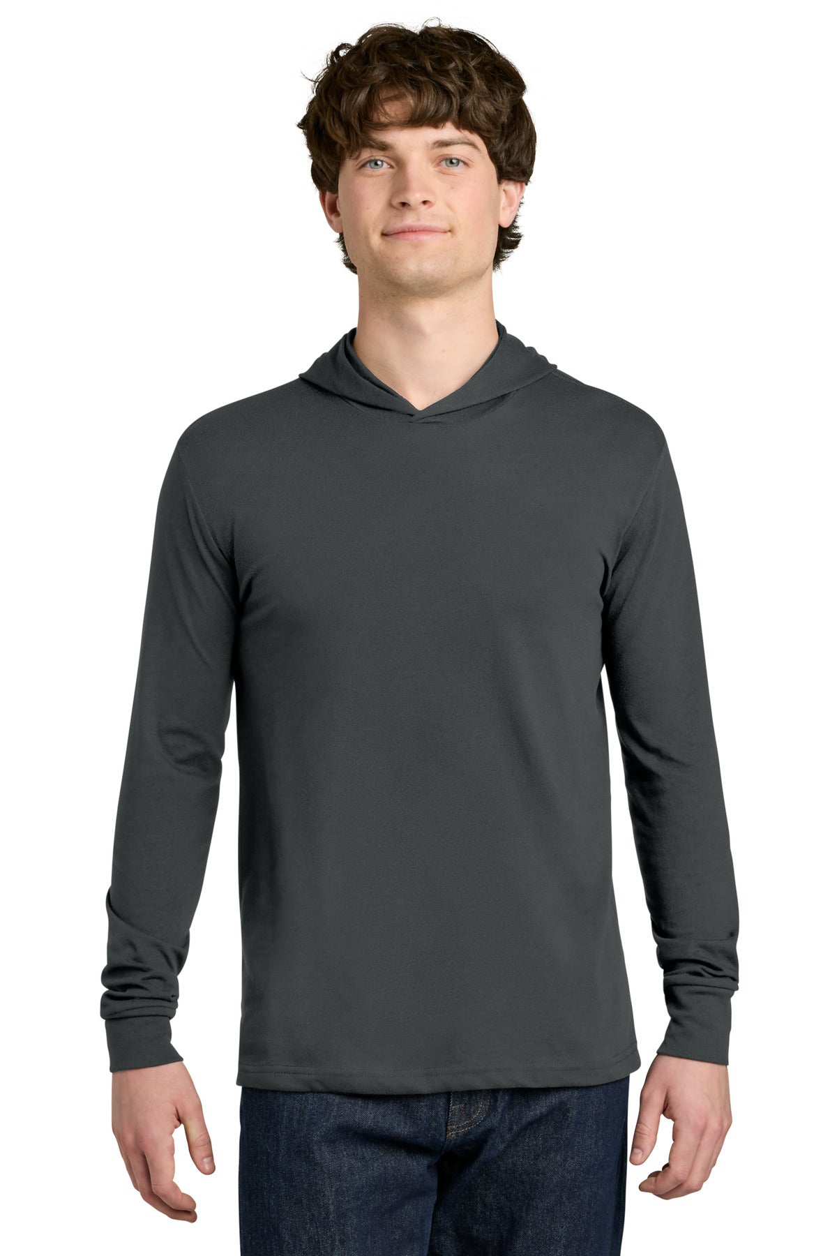Charcoal Next Level Apparel CVC Long Sleeve Hoodie NL6221