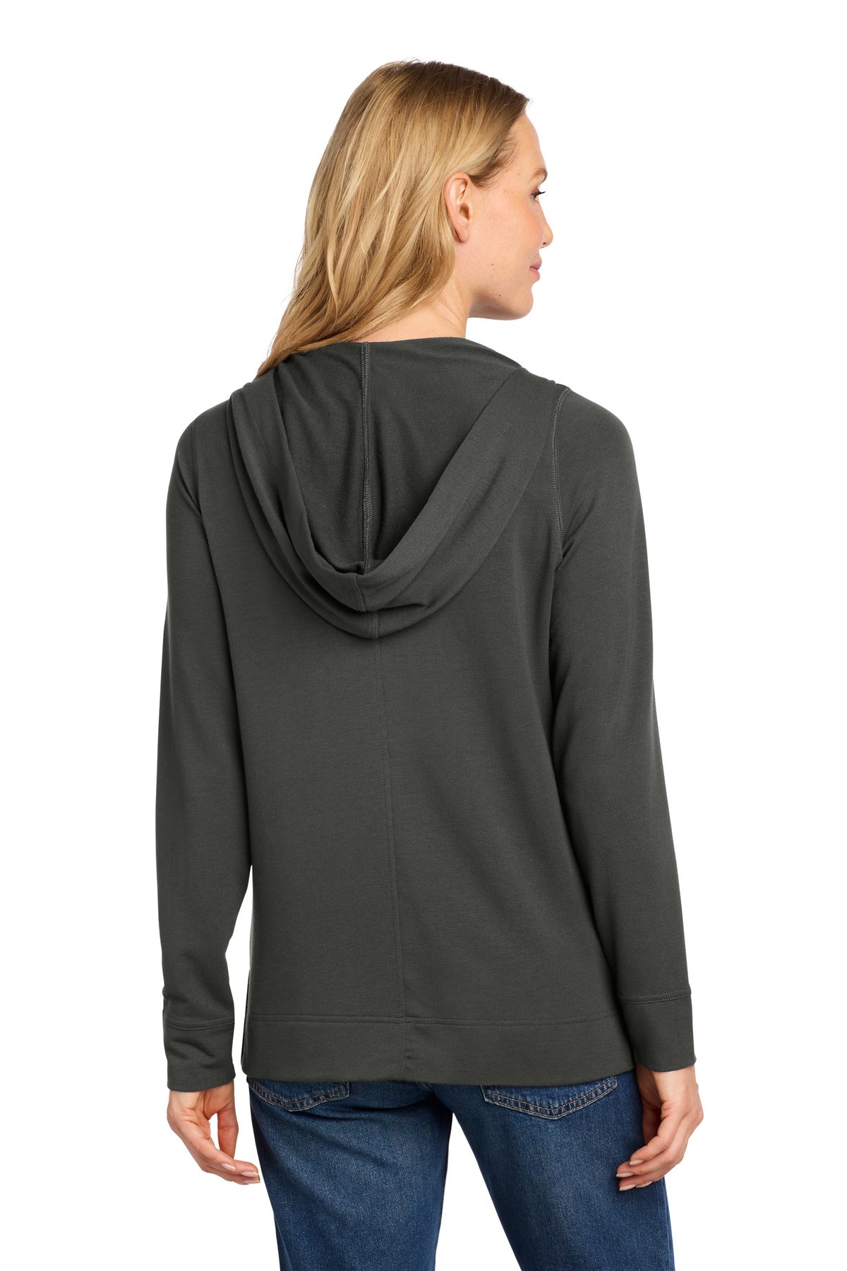 Charcoal Port Authority Women's Microterry Pullover Hoodie LK826
