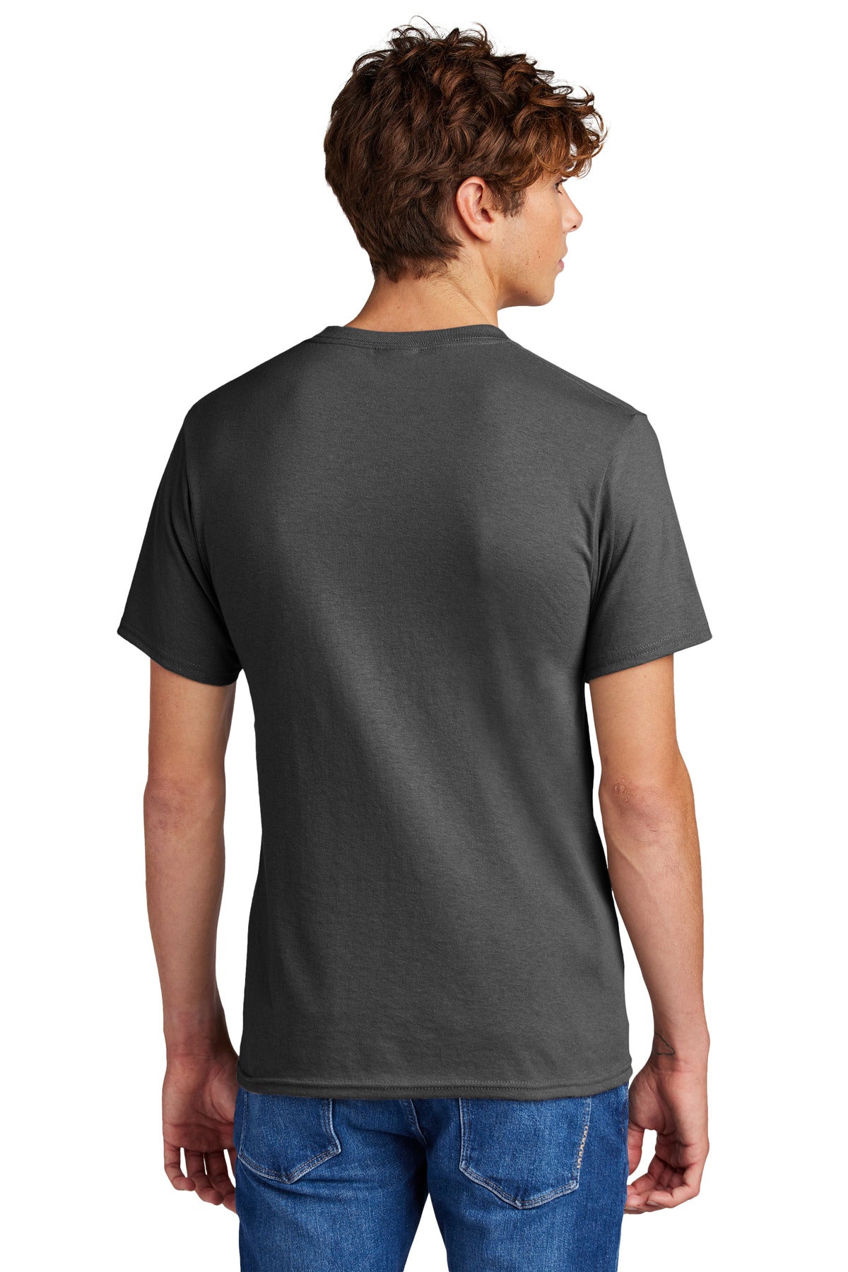 Charcoal Port & Co Core Blend Tee. PC55
