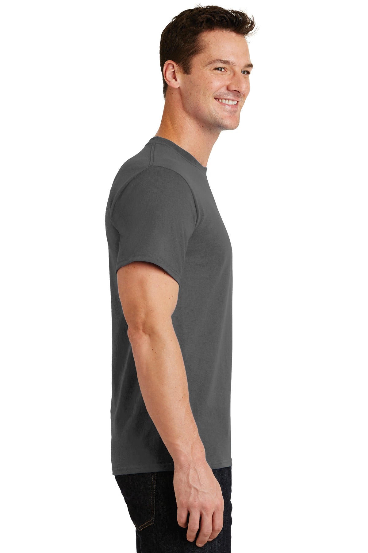 Charcoal Port & Co Essential Tee. PC61