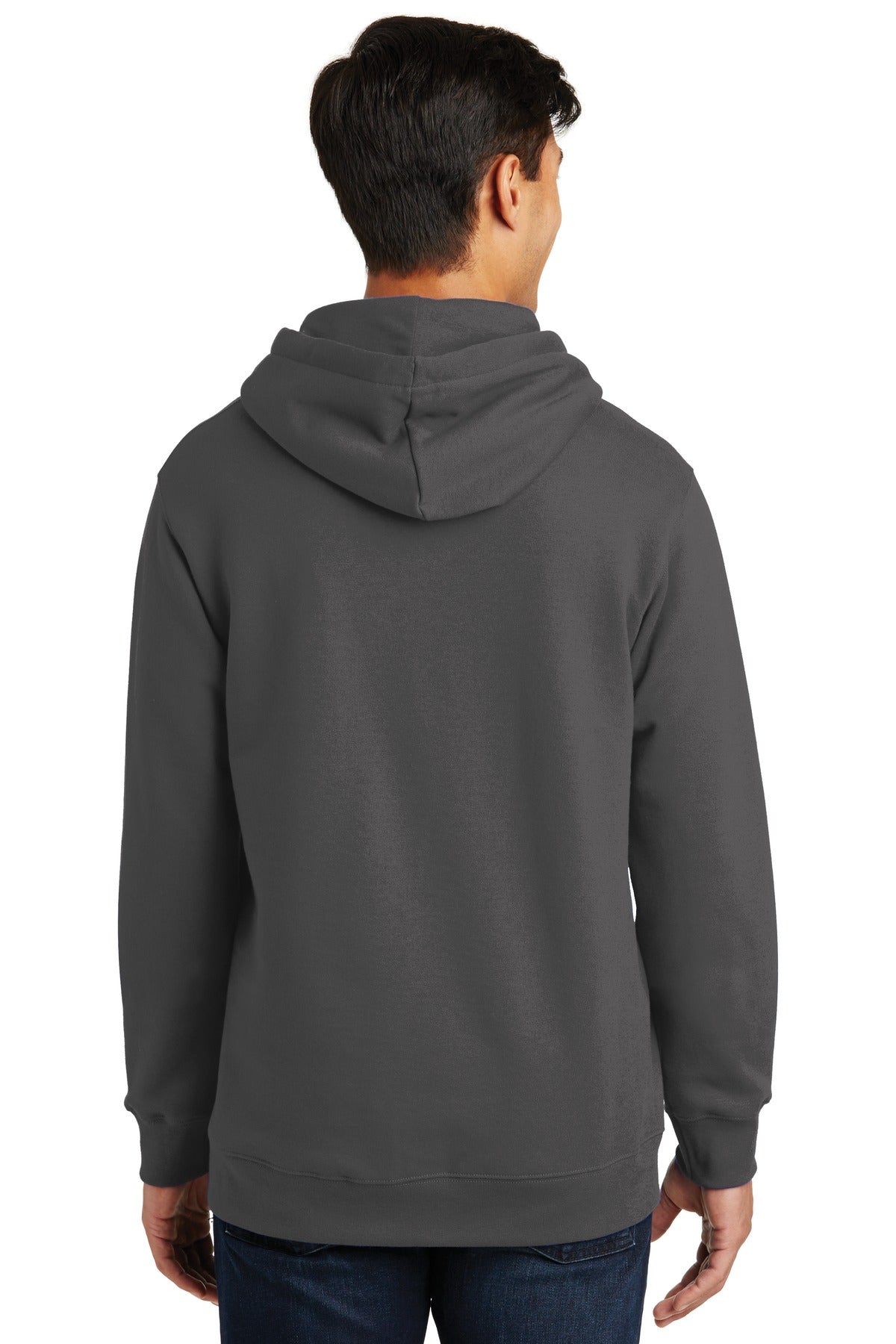 Charcoal Port & Co Fan Favorite Fleece Pullover Hooded Sweatshirt. PC850H
