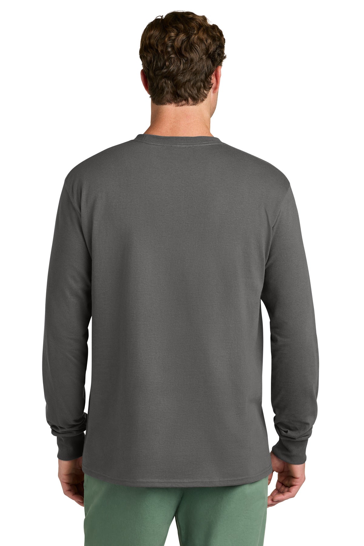 Charcoal Port & Co Long Sleeve Core Cotton Tee. PC54LS