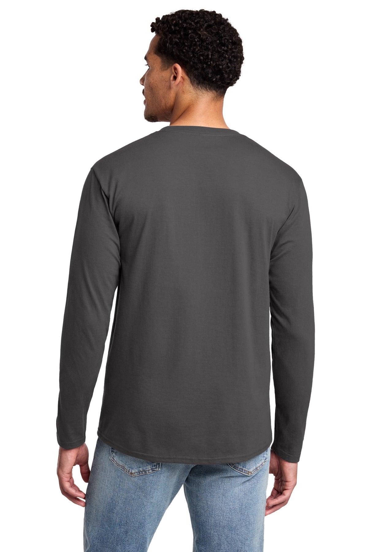 Charcoal Port & Co Long Sleeve Fan Favorite Tee. PC450LS