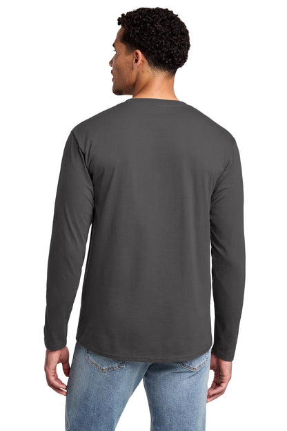 Charcoal Port & Co Long Sleeve Fan Favorite Tee. PC450LS