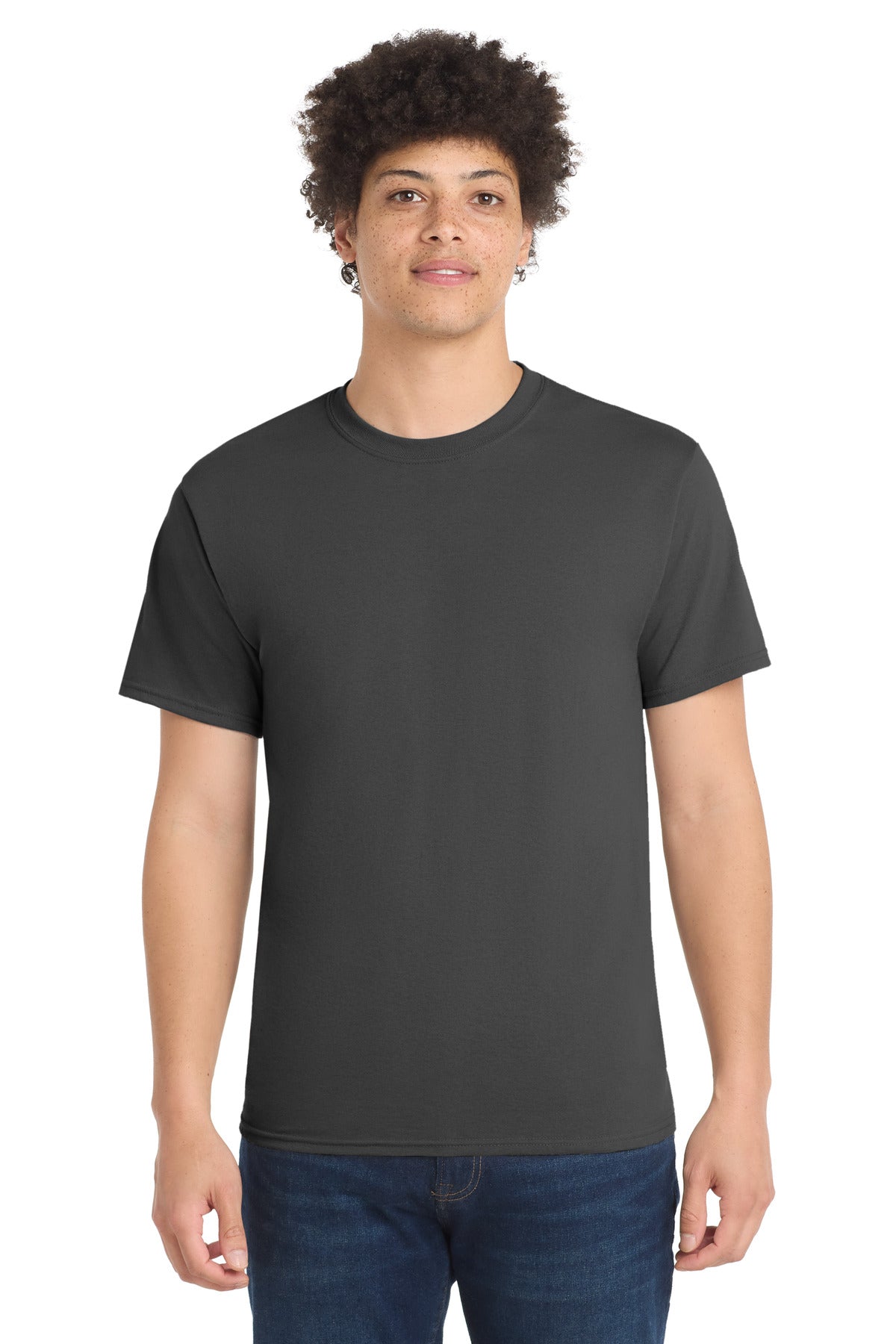 Charcoal Port & Co Tall Core Blend Tee. PC55T