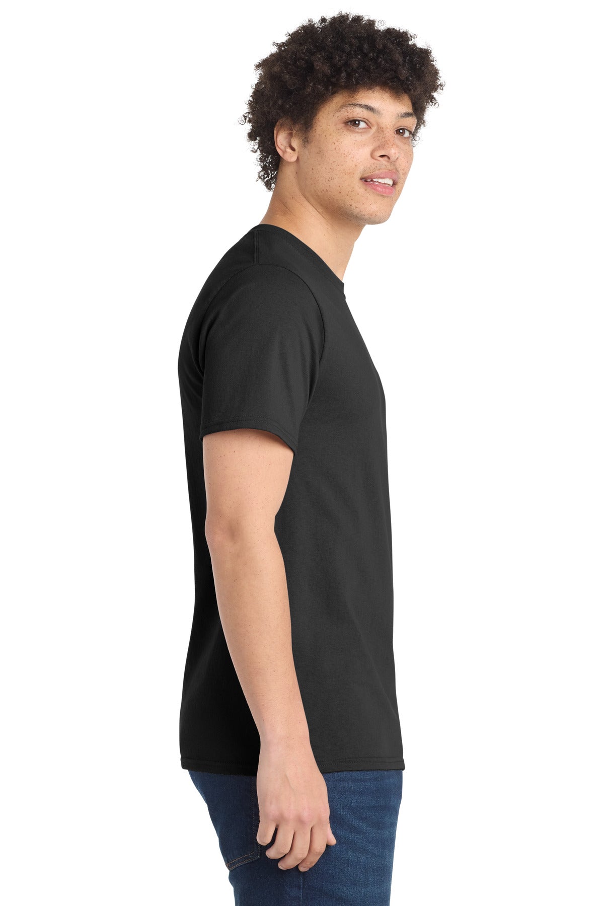Charcoal Port & Co Tall Essential Tee. PC61T