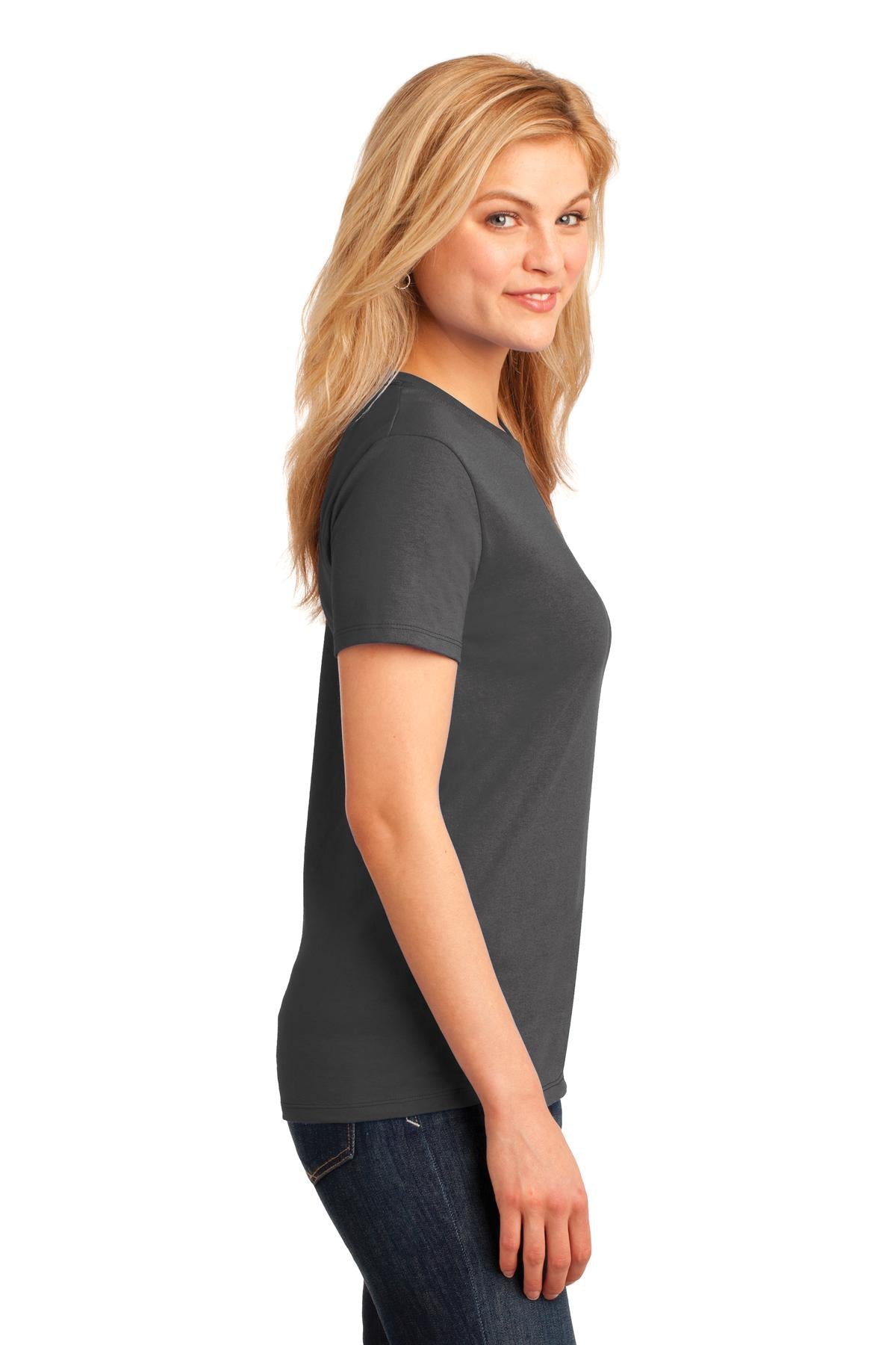 Charcoal Port & Co Women's Core Cotton Tee. LPC54