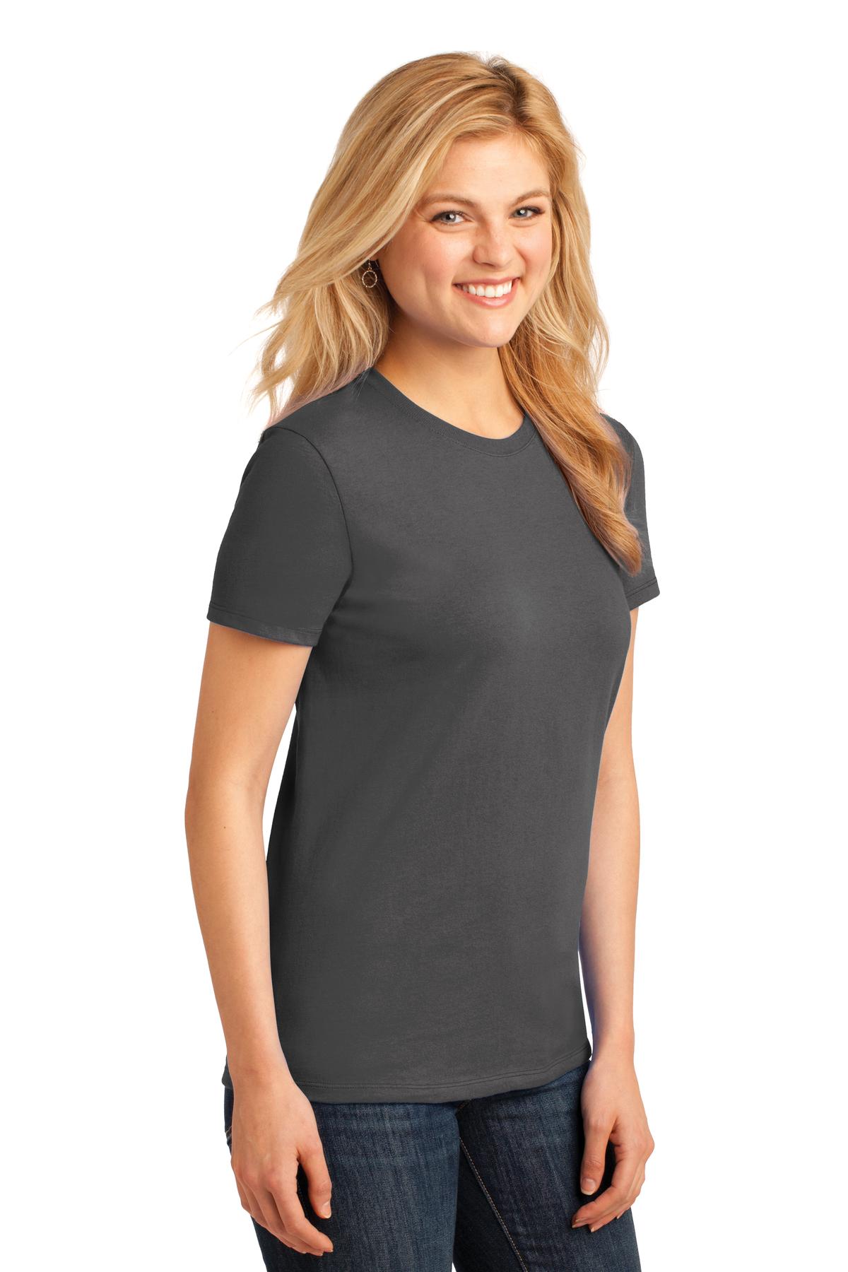 Charcoal Port & Co Women's Core Cotton Tee. LPC54
