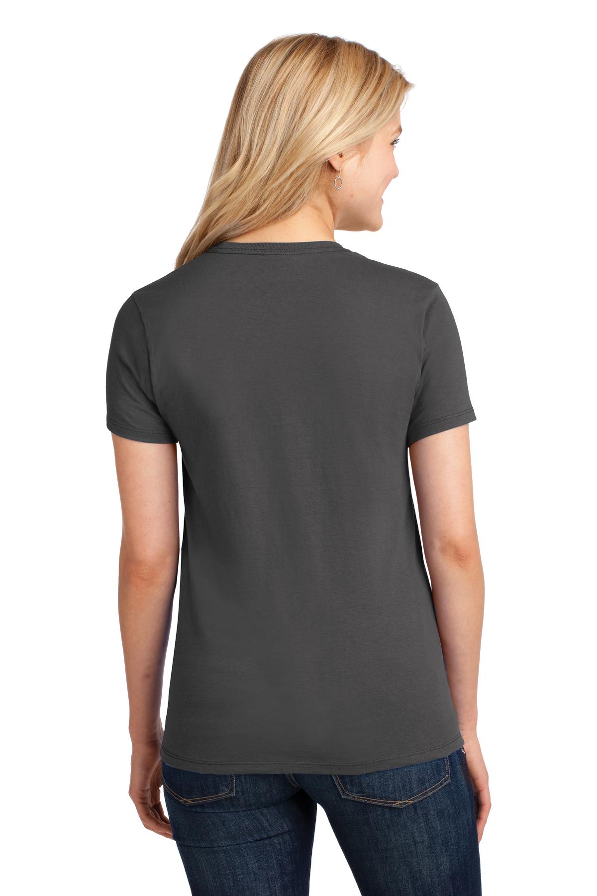 Charcoal Port & Co Women's Core Cotton Tee. LPC54