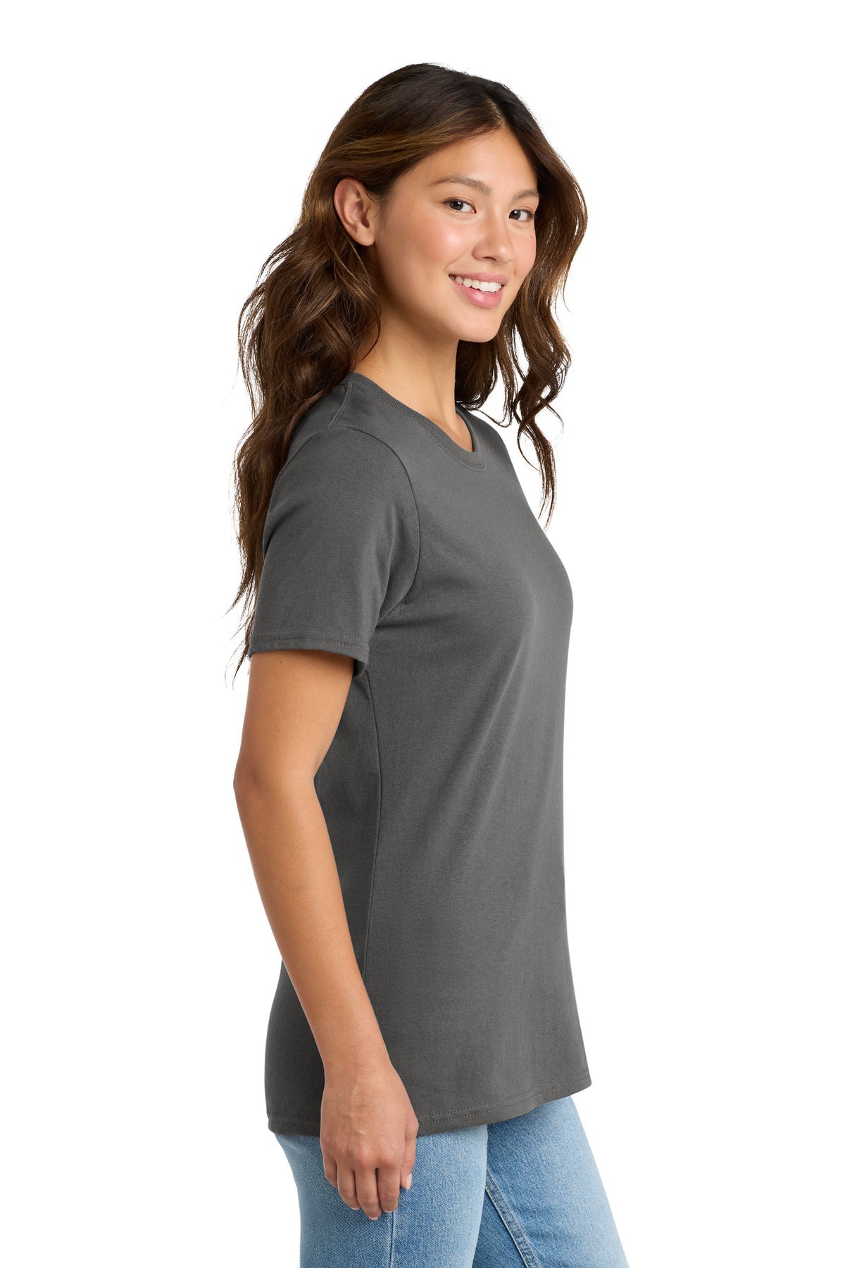 Charcoal Port & Co Women's Core Cotton Tee. LPC54