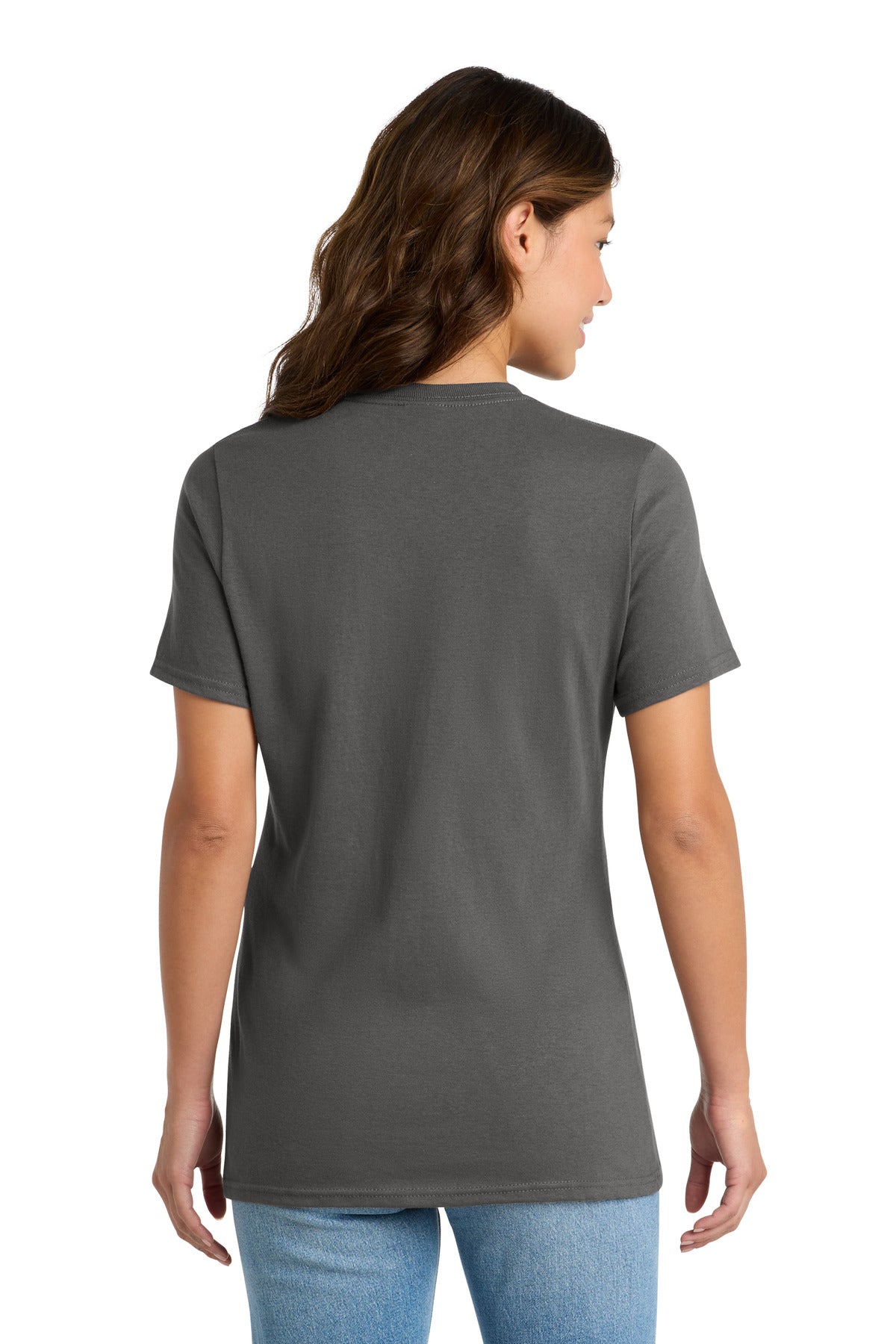 Charcoal Port & Co Women's Core Cotton Tee. LPC54