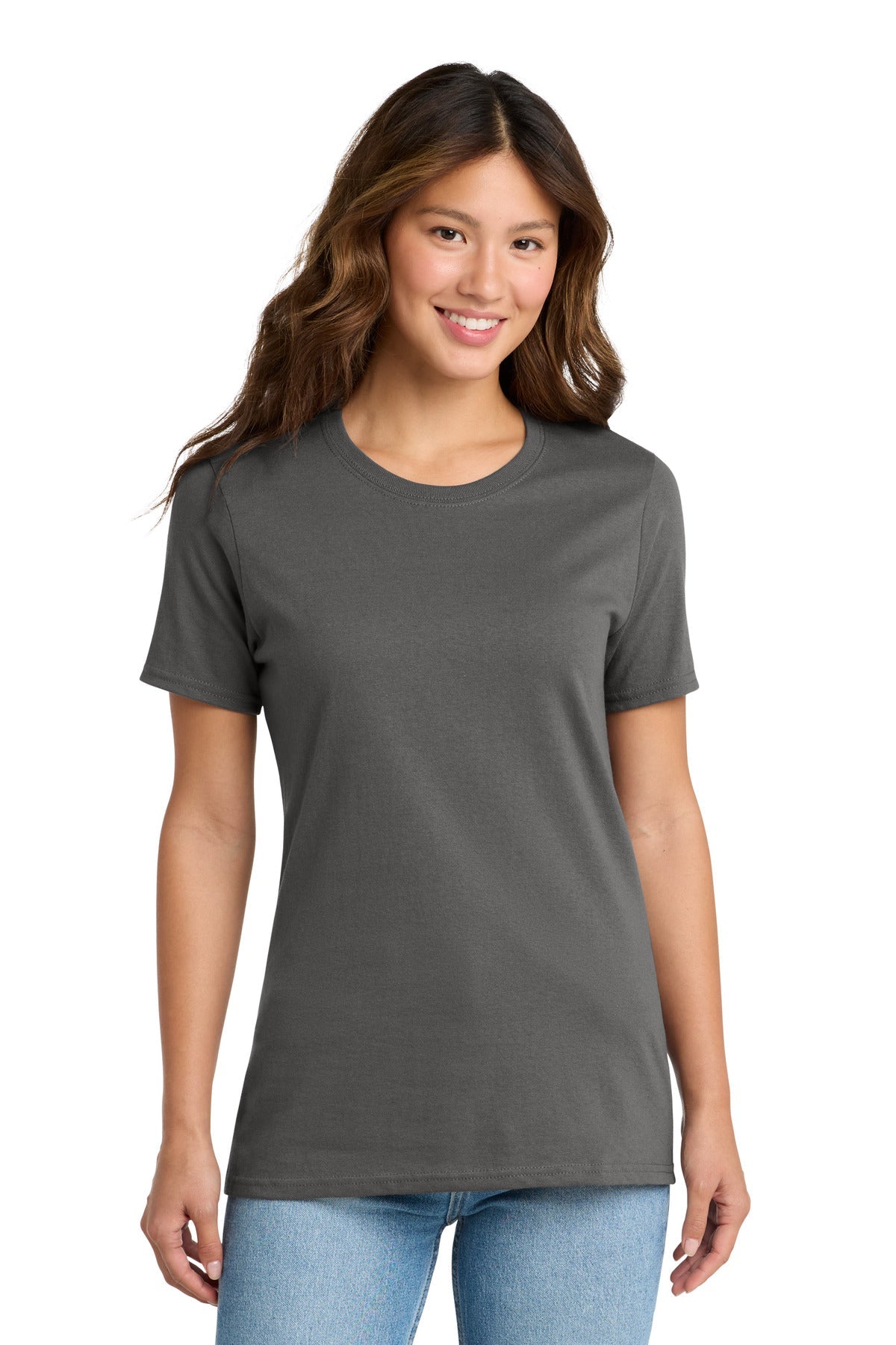 Charcoal Port & Co Women's Core Cotton Tee. LPC54