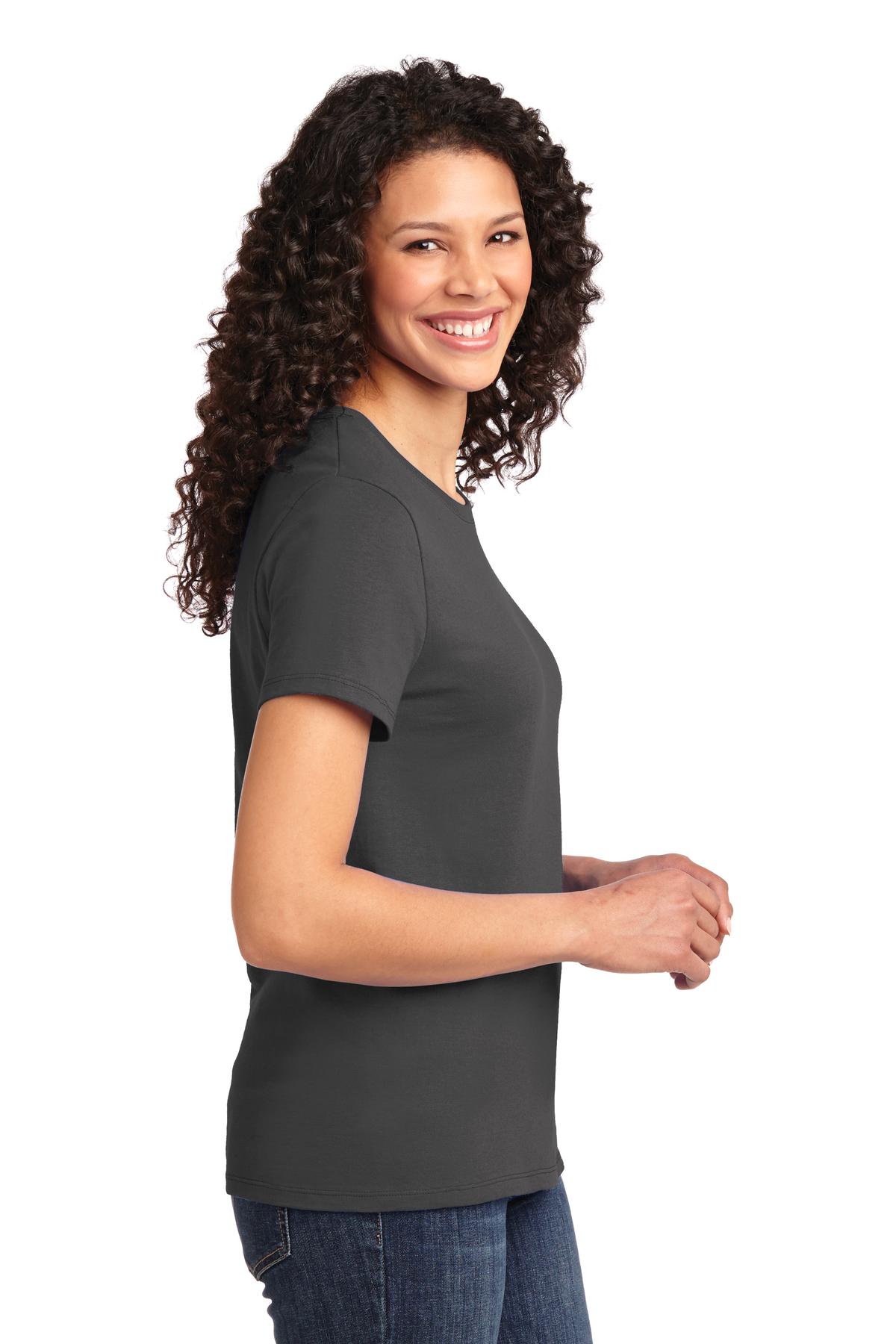 Charcoal Port & Co Women's Essential Tee. LPC61