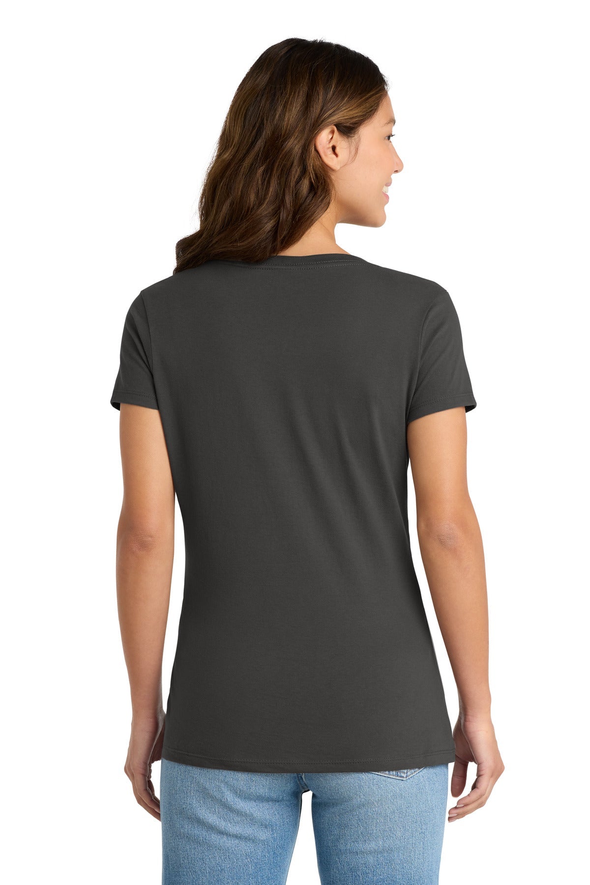 Charcoal Port & Co Women's Fan Favorite V-Neck Tee. LPC450V
