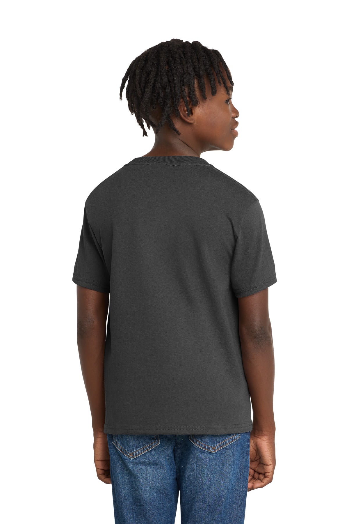 Charcoal Port & Co Youth Essential Tee. PC61Y