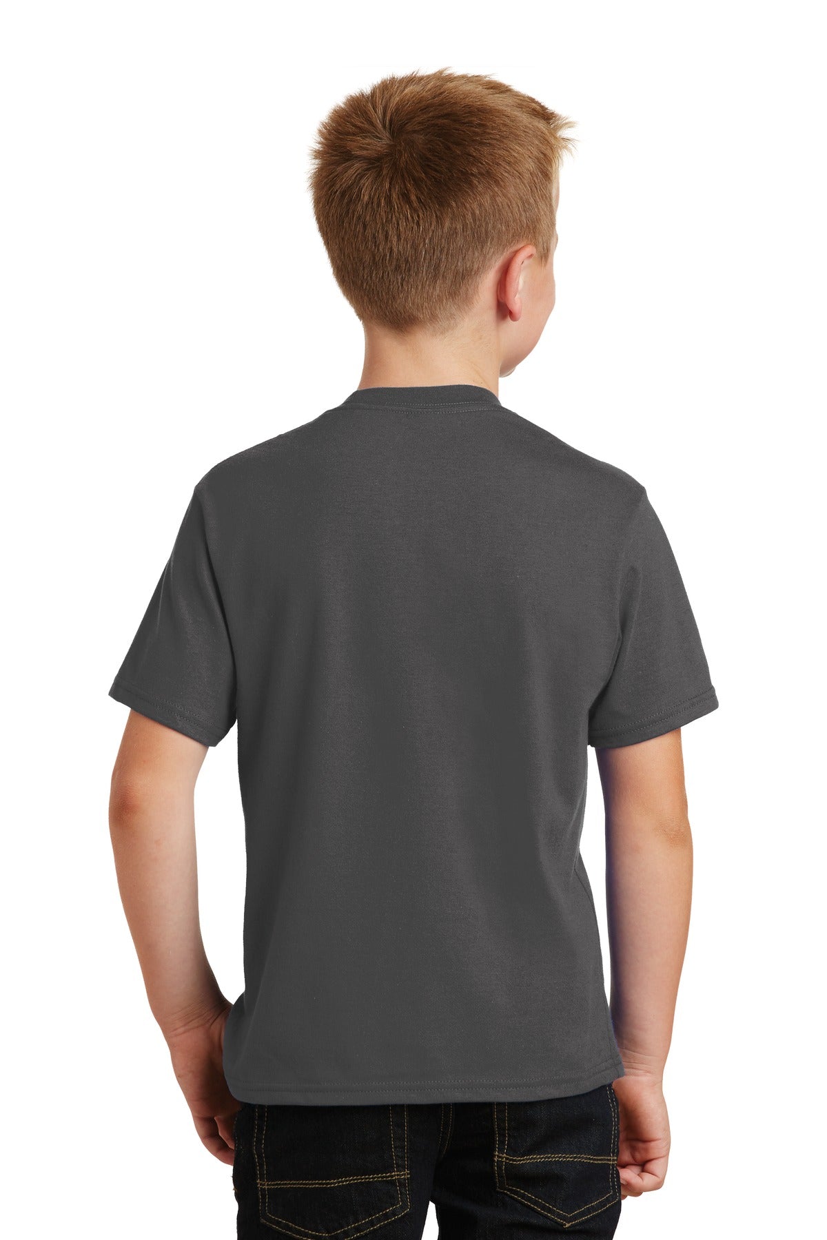 Charcoal Port & Co Youth Fan Favorite Tee. PC450Y