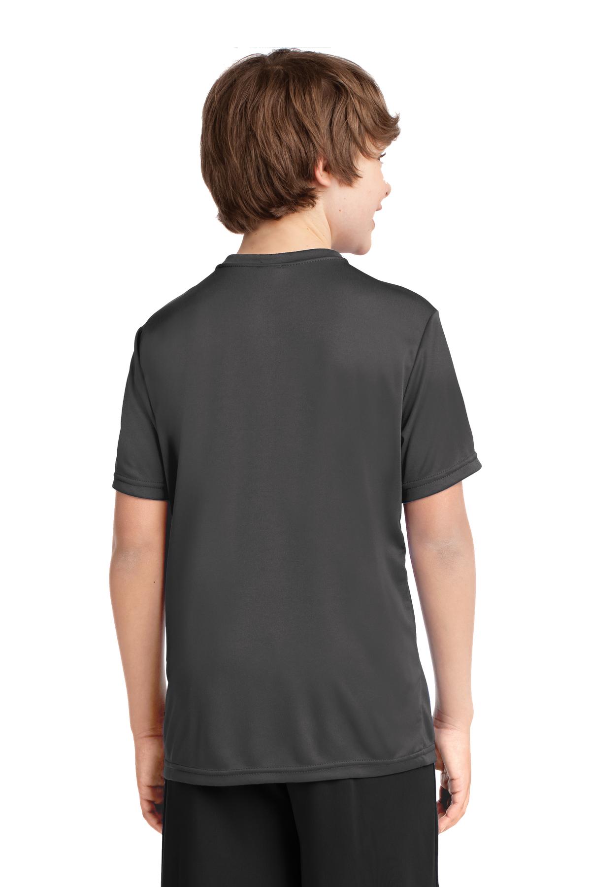Charcoal Port & Co Youth Performance Tee. PC380Y