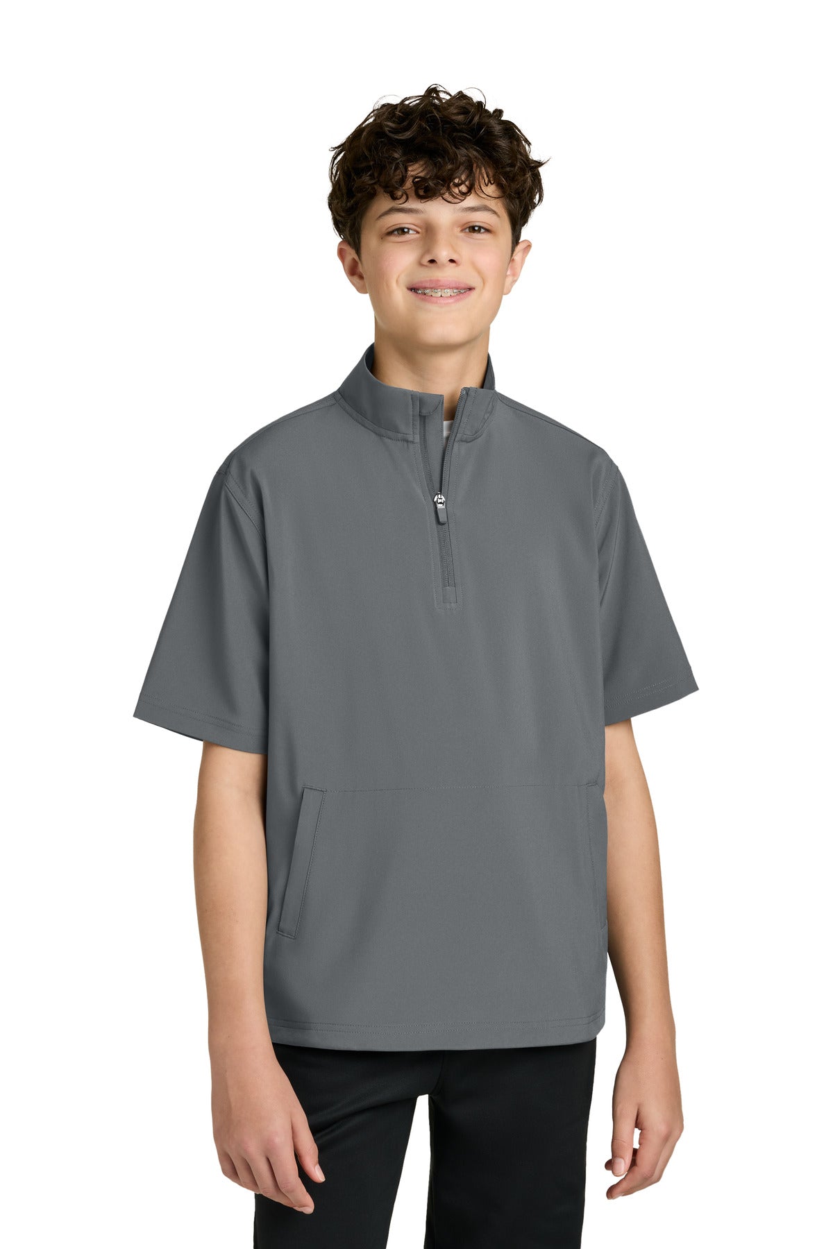 Charcoal Richardson Youth Barrage Wind Shirt RY7400SSQ