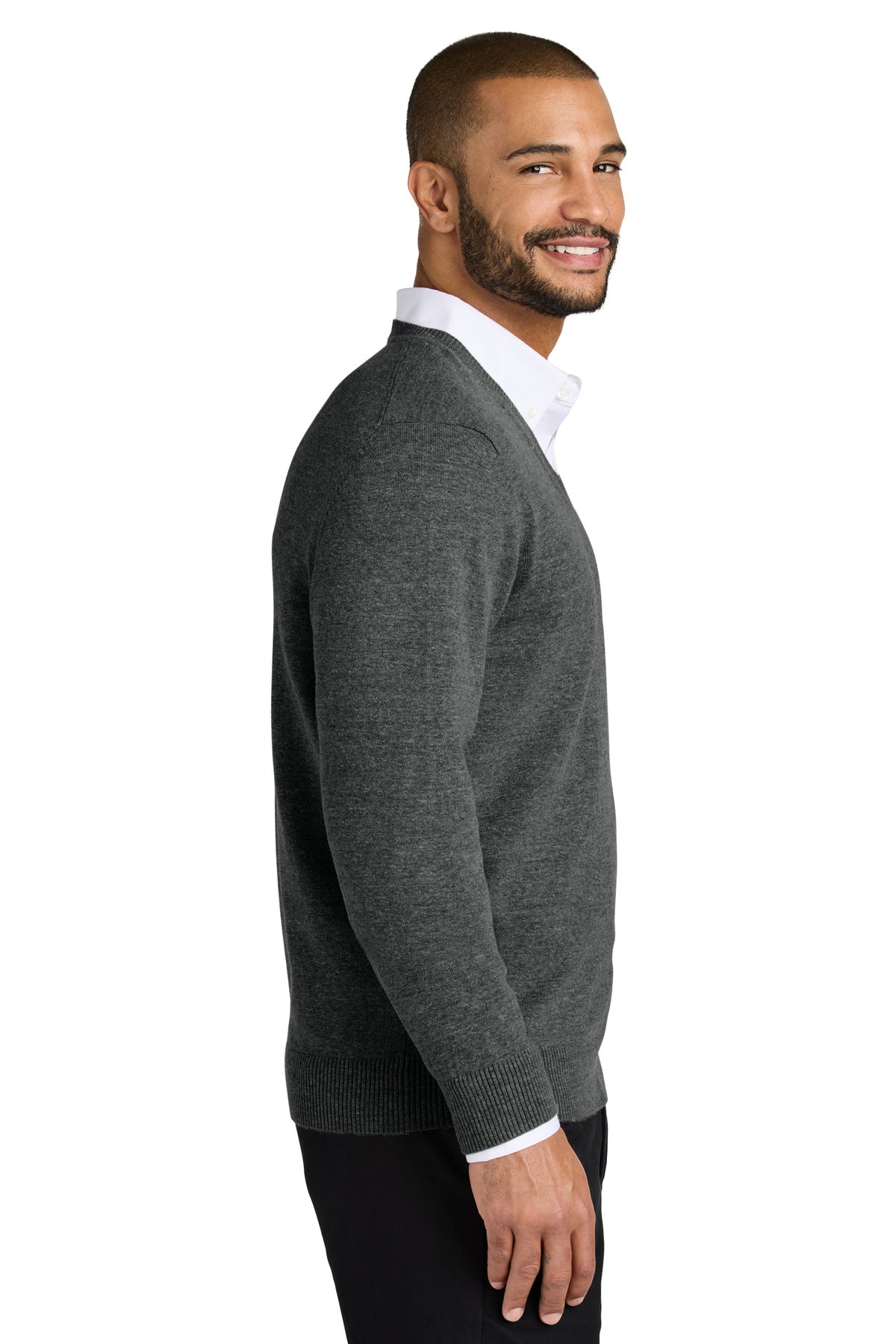 CharcoalHt Port Authority Easy Care V-Neck Sweater SW2850
