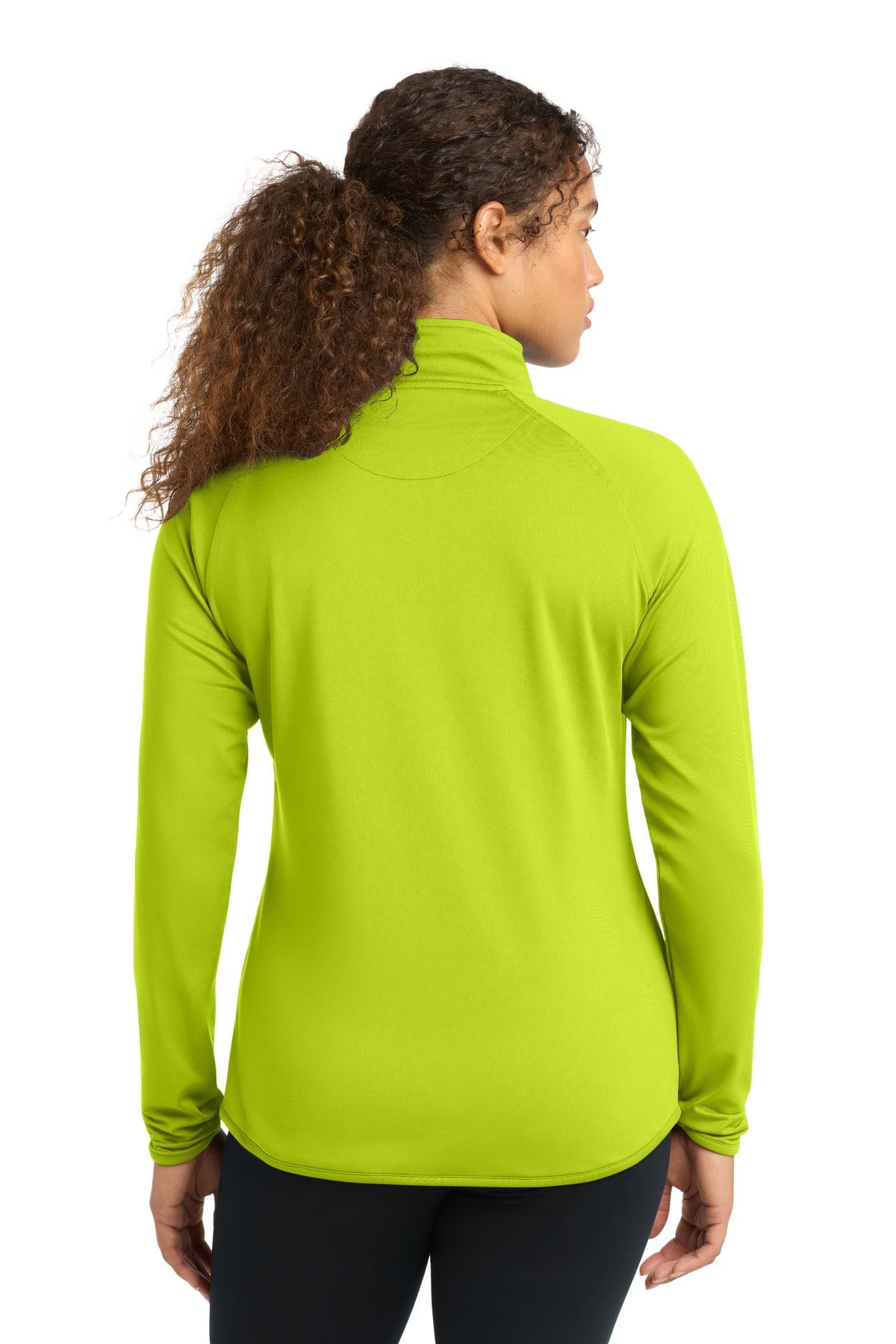 Charge Green Sport-Tek Women's Sport-Wick Stretch 1/4-Zip Pullover. LST850