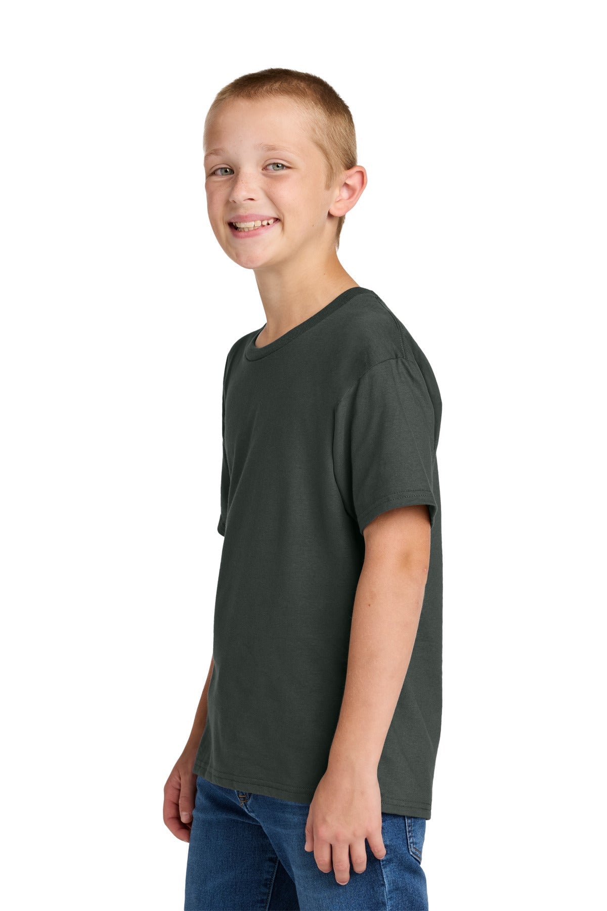 CharGrey Jerzees Ultimate Youth Ring Spun T-Shirt IC46B